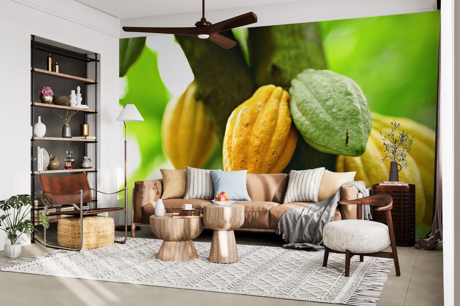 Фотошпалери стиглі какао-боби на дереві