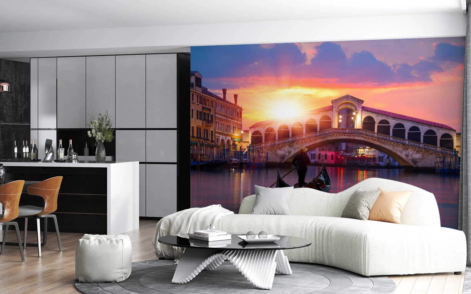 Фотошпалери у венеції сонце зникає за обрієм