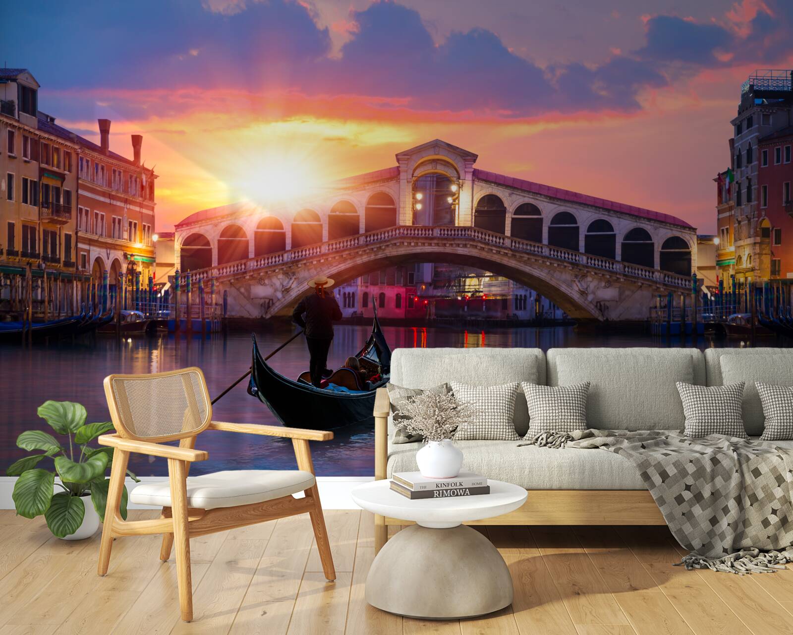 Фотошпалери у венеції сонце зникає за обрієм