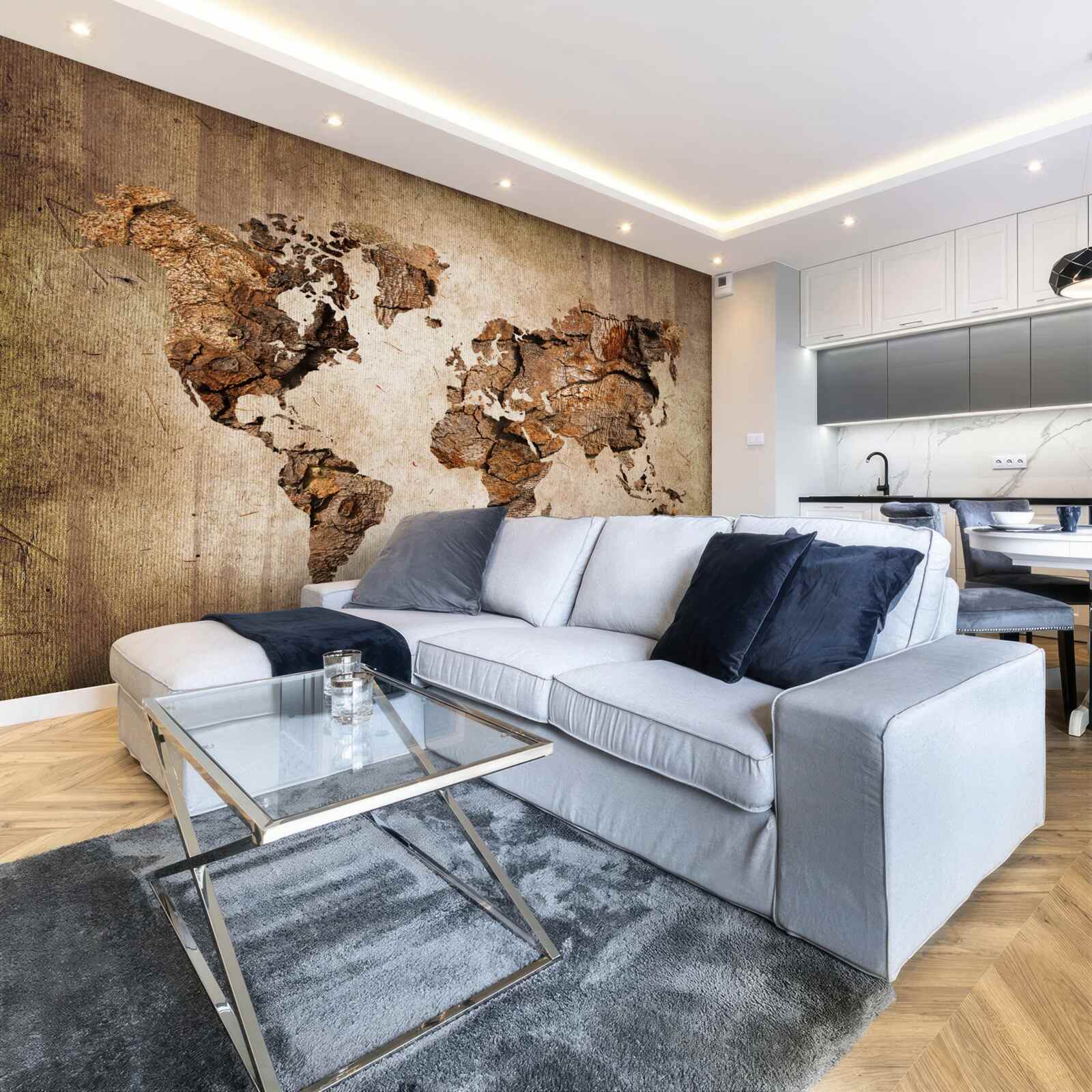 Фотошпалери карта світу із зазначенням висоти гір