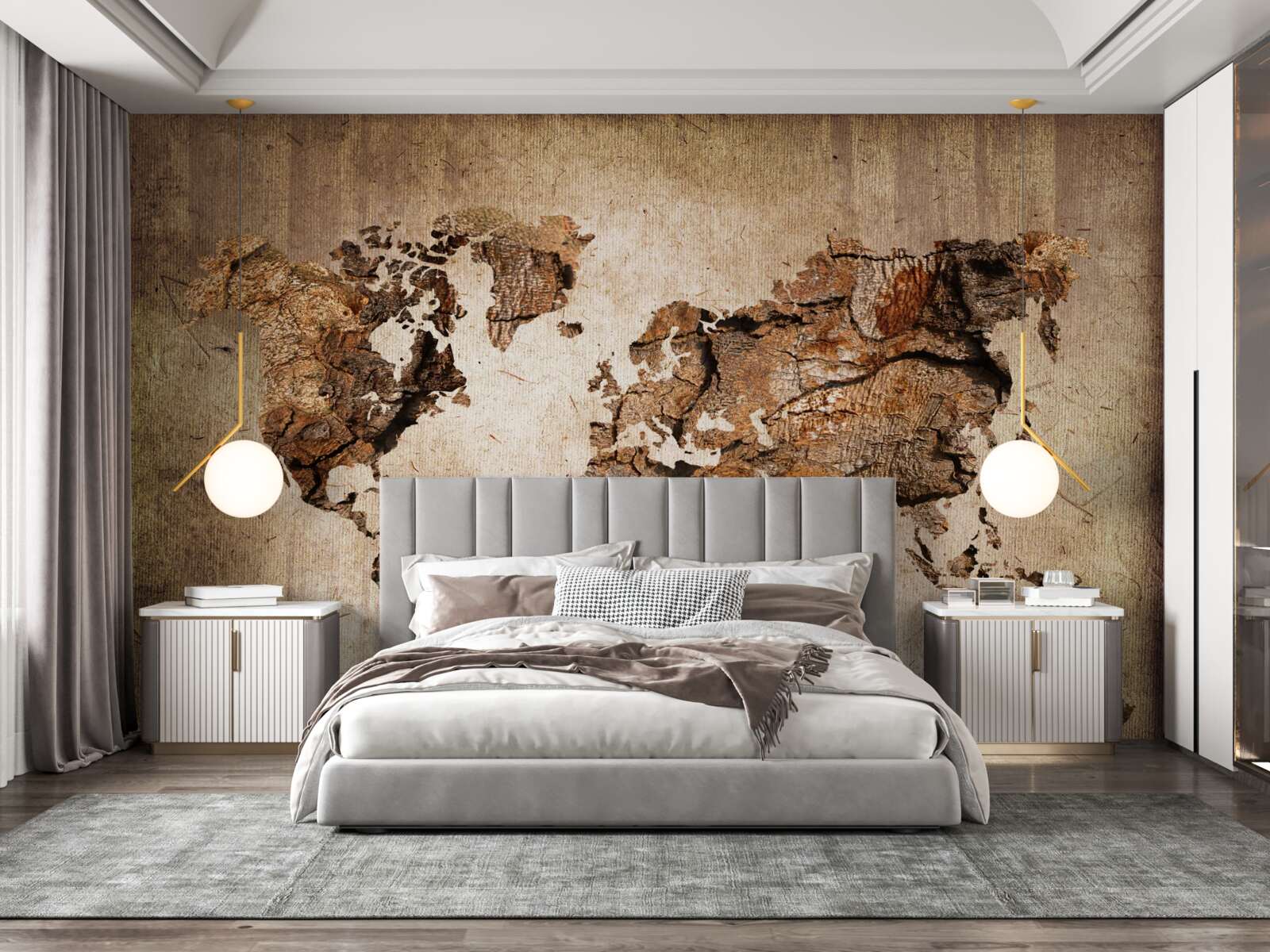 Фотошпалери карта світу із зазначенням висоти гір