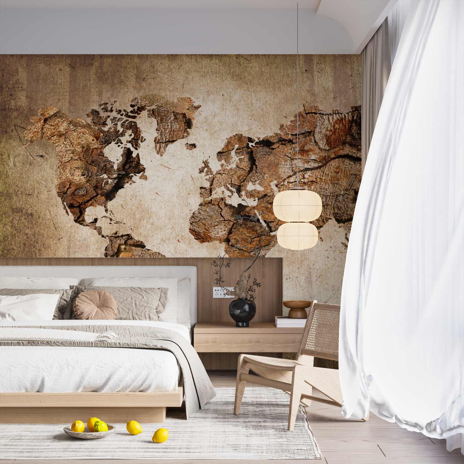 Фотошпалери карта світу із зазначенням висоти гір