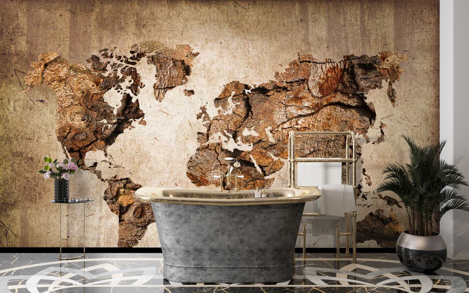 Фотошпалери карта світу із зазначенням висоти гір