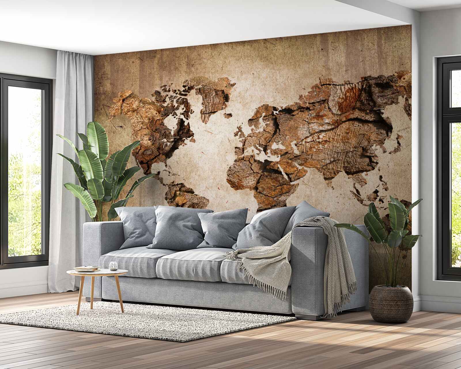 Фотошпалери карта світу із зазначенням висоти гір