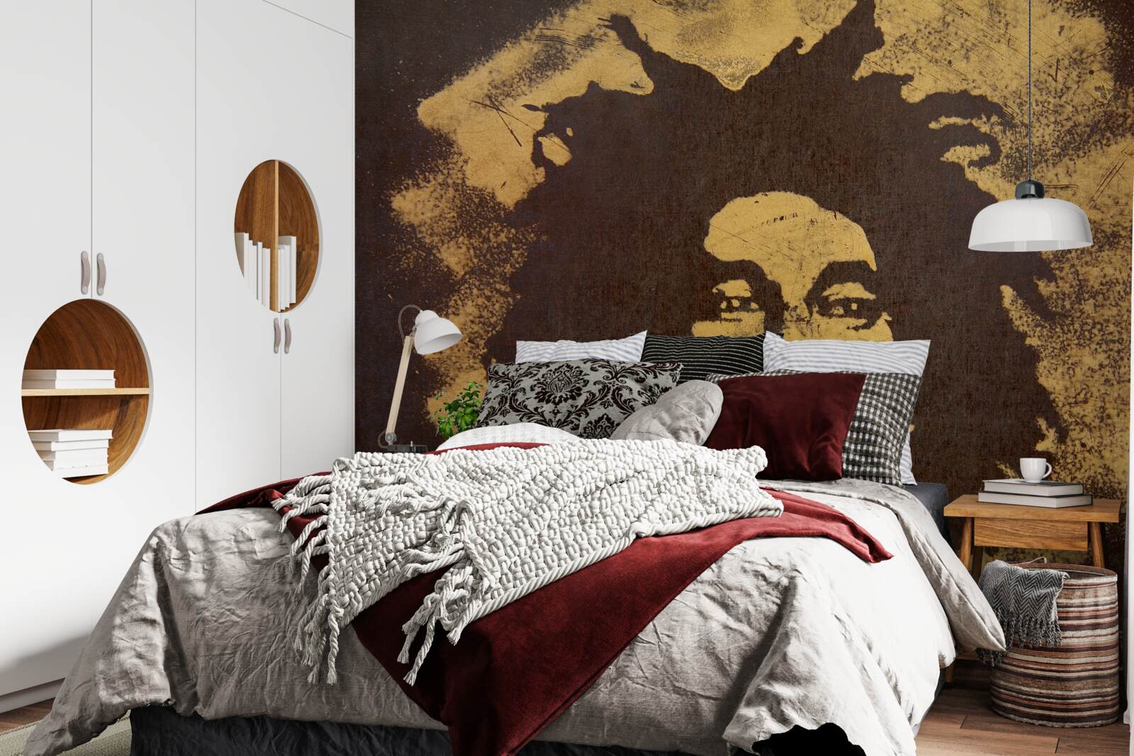 Фотошпалери чоловік з африканською зачіскою сидить на піску