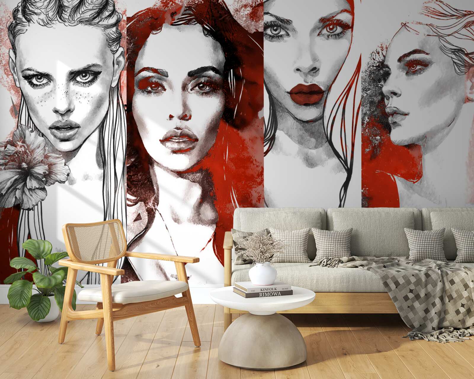 Фотошпалери чотири дівчини в різних стилях