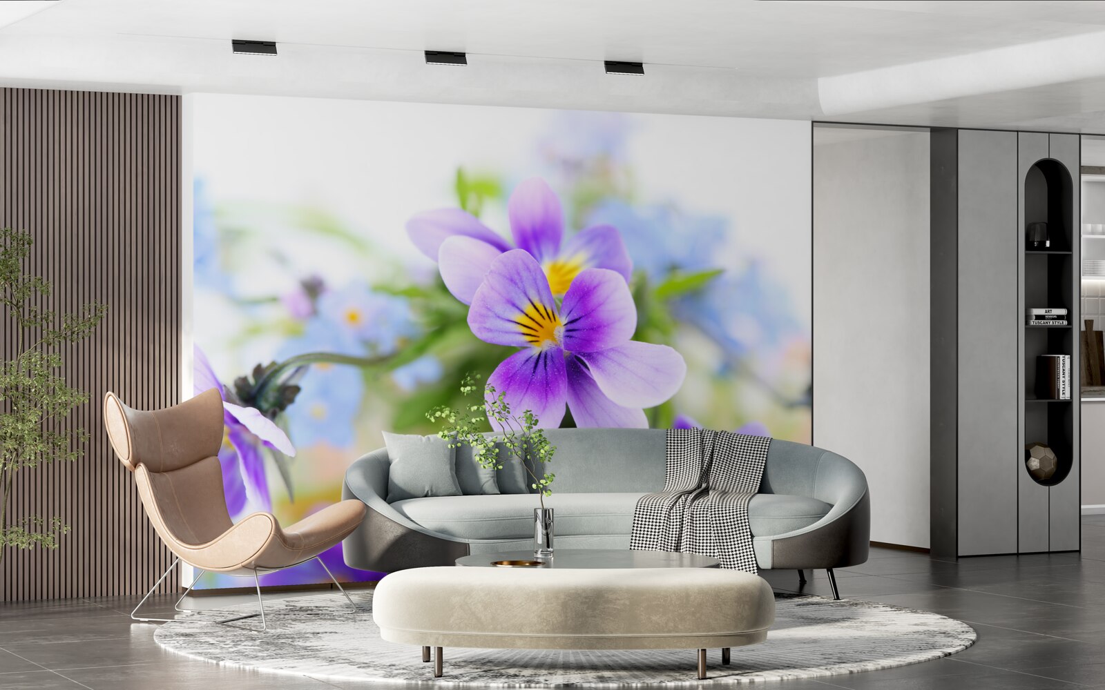 Фотошпалери в ясний день ніжні блакитні квіти