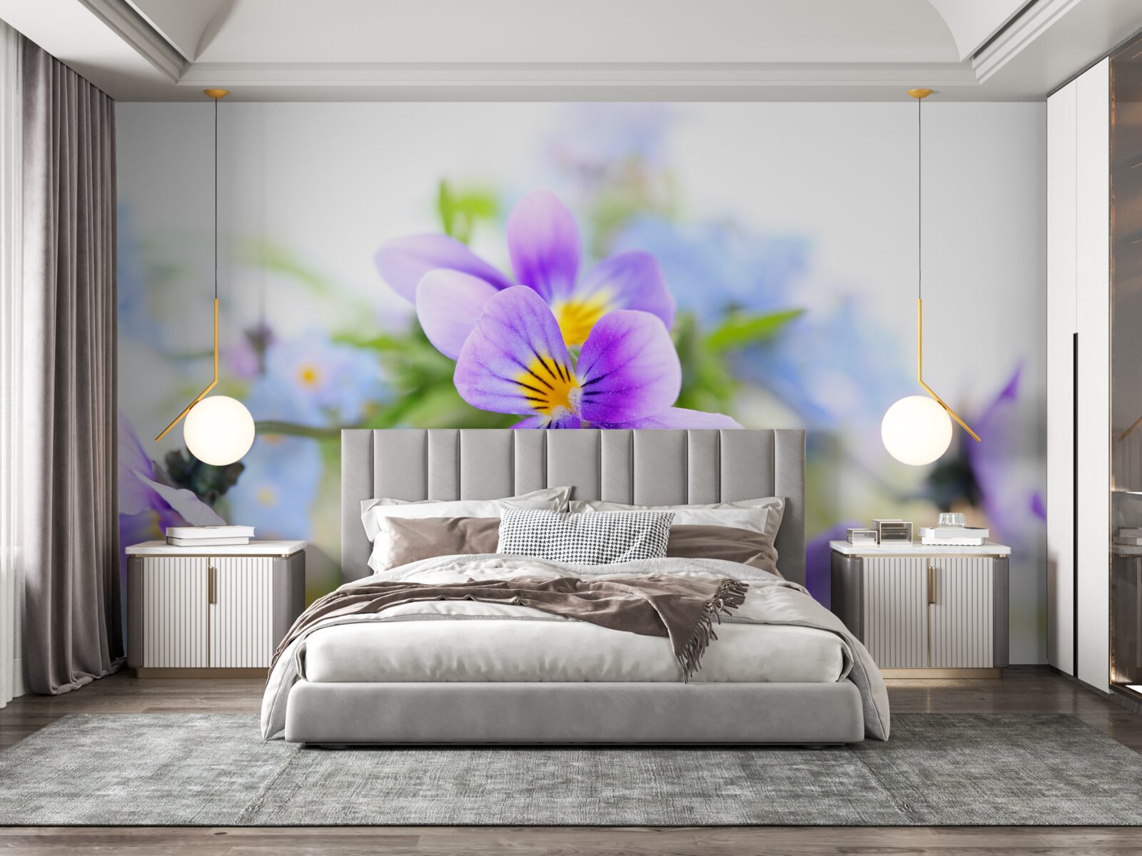 Фотошпалери в ясний день ніжні блакитні квіти