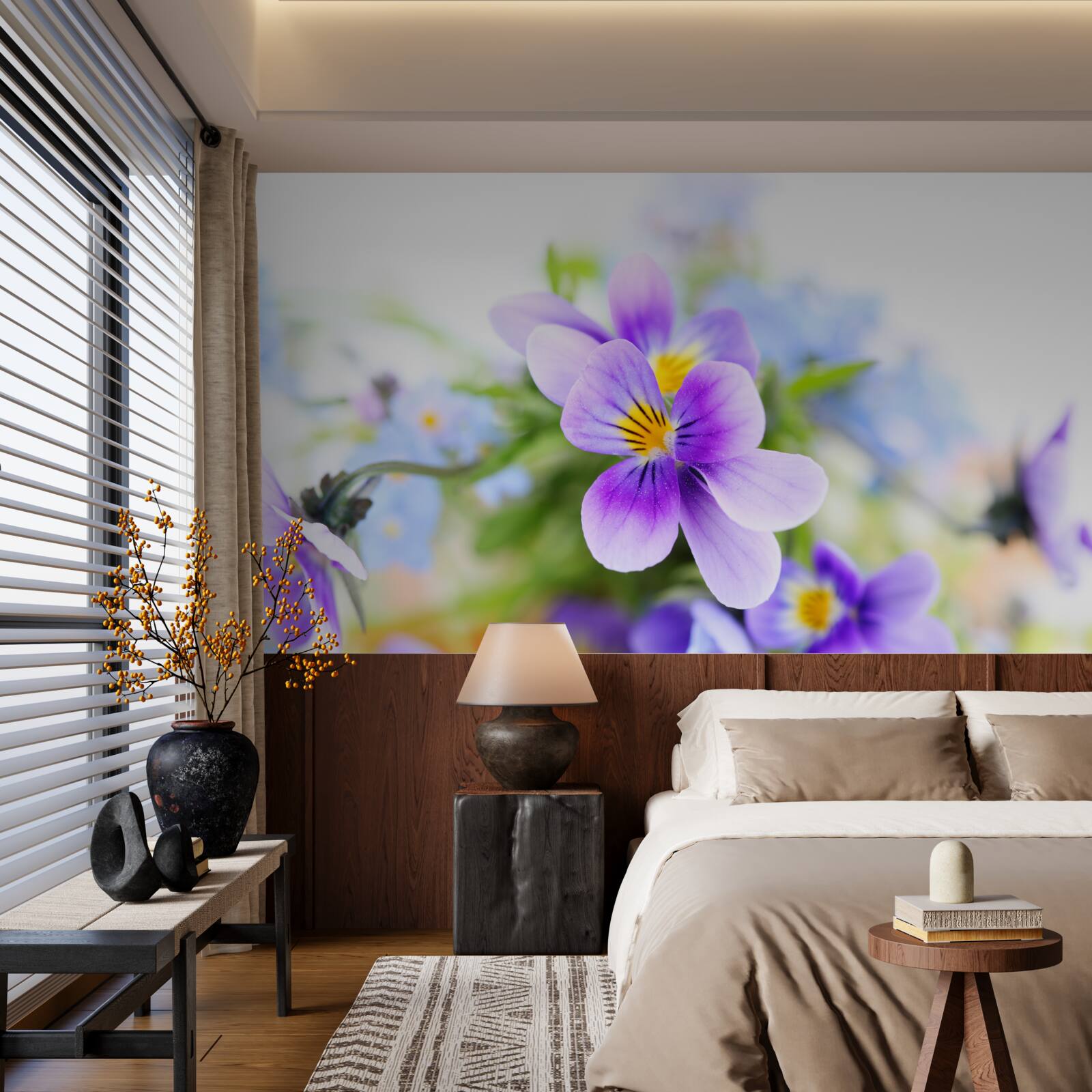 Фотошпалери в ясний день ніжні блакитні квіти