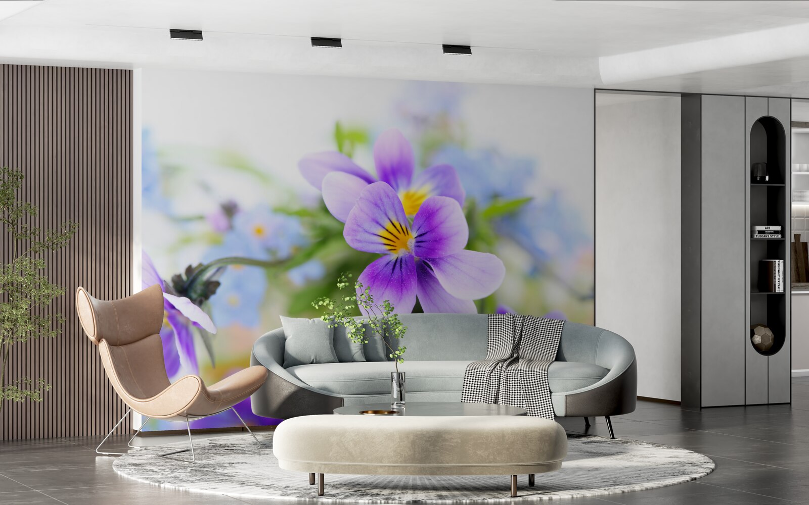 Фотошпалери в ясний день ніжні блакитні квіти