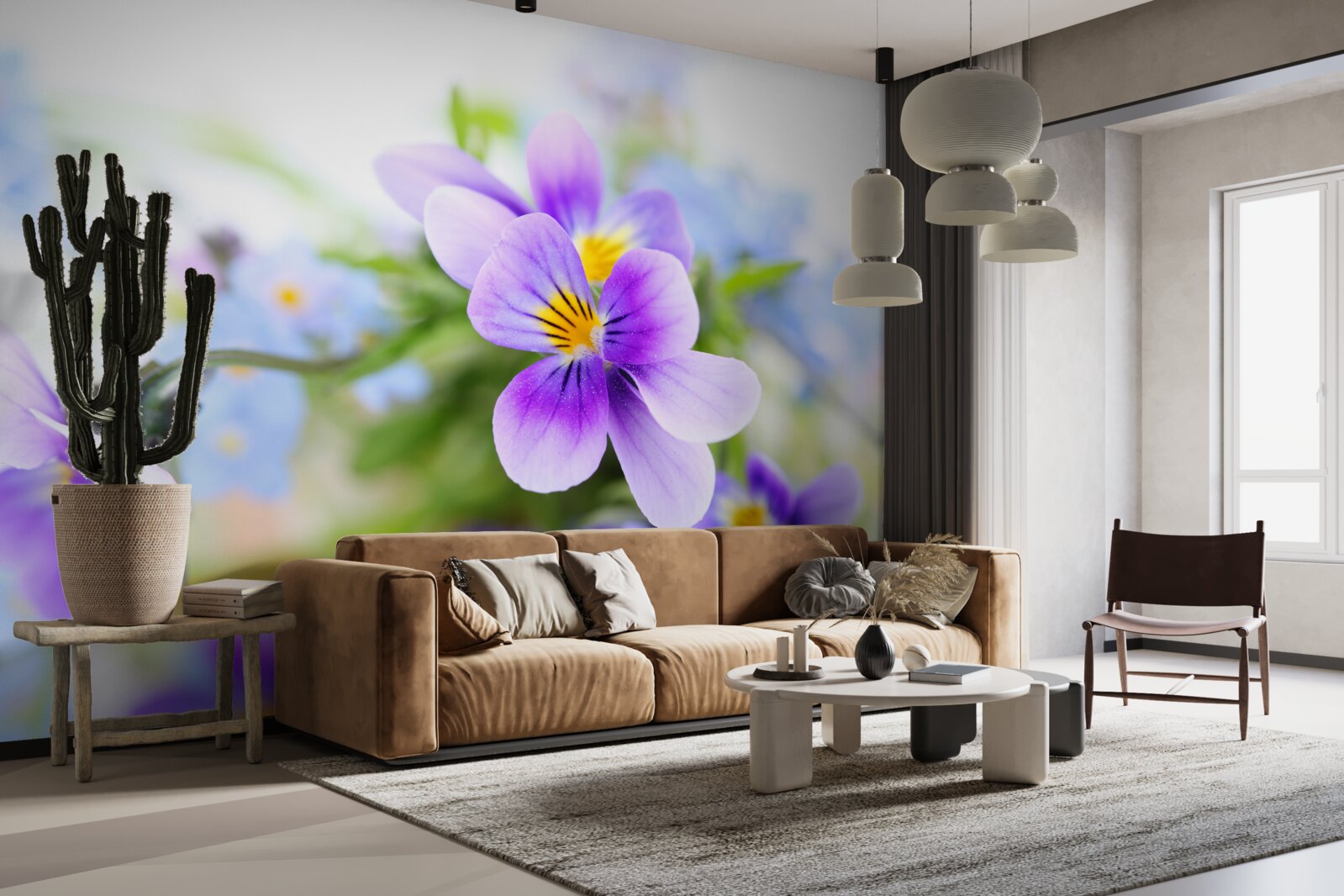 Фотошпалери в ясний день ніжні блакитні квіти