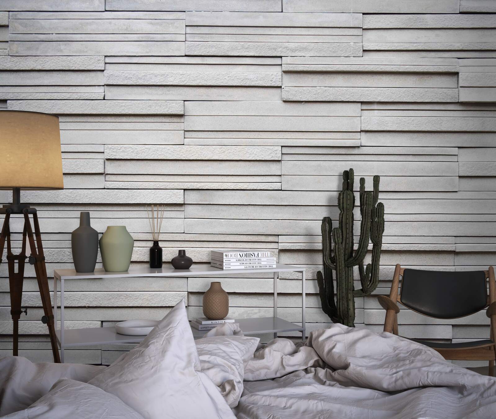 Фотошпалери біла кам'яна плитка