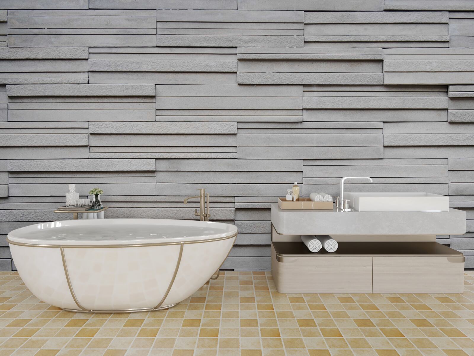 Фотошпалери біла кам'яна плитка