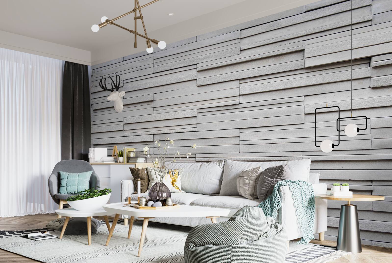 Фотошпалери біла кам'яна плитка