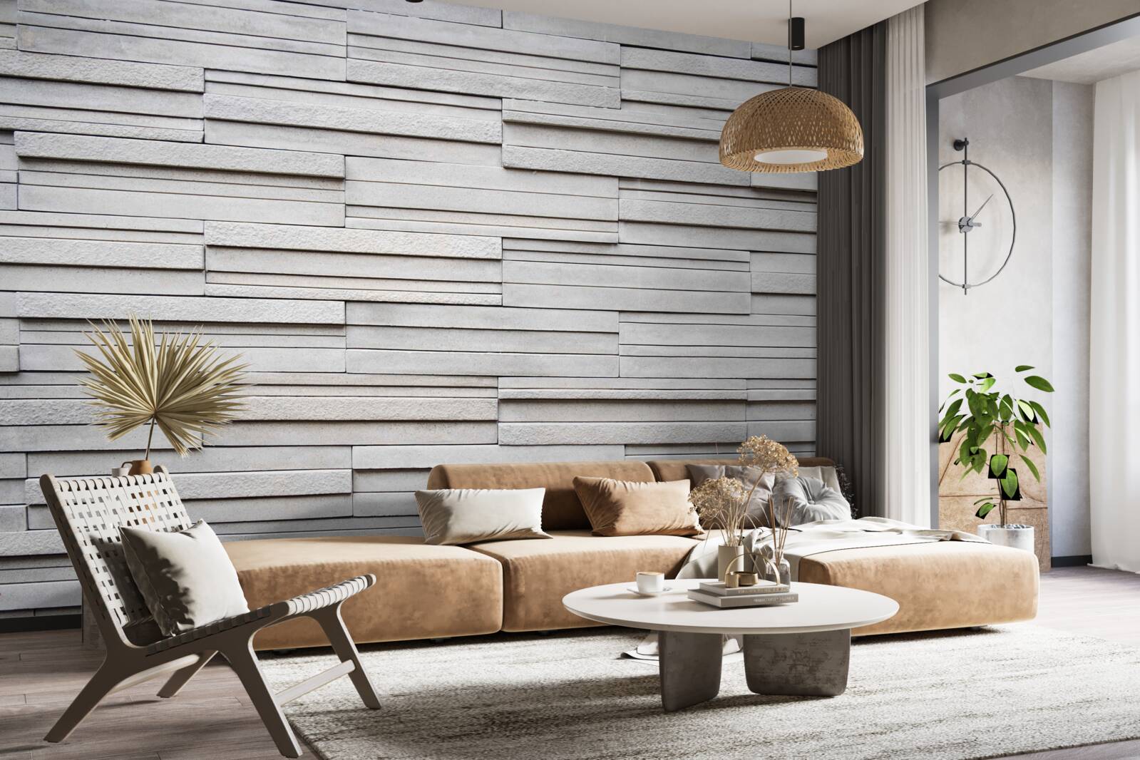 Фотошпалери біла кам'яна плитка