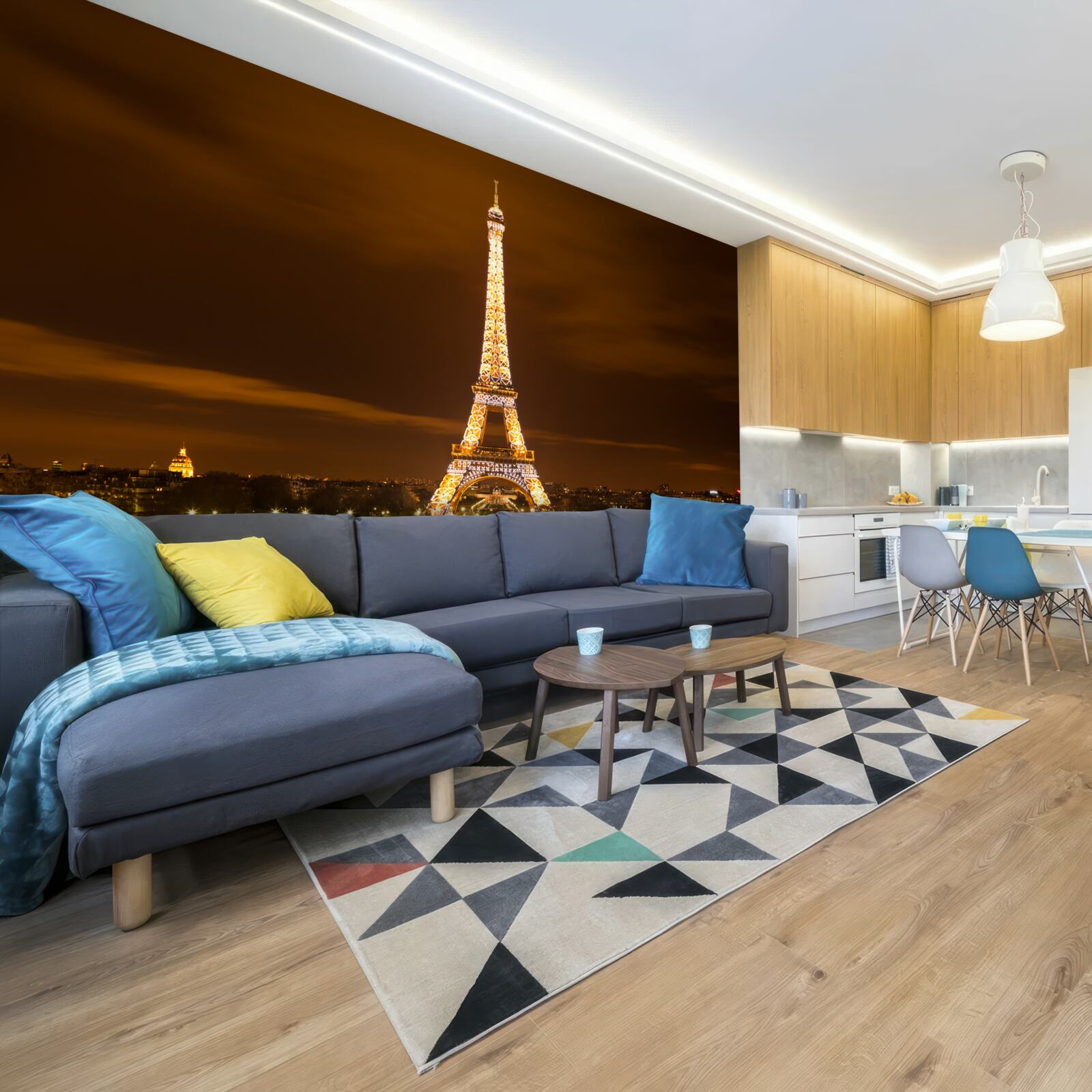 Фотошпалери Ейфелева вежа підсвічується вночі