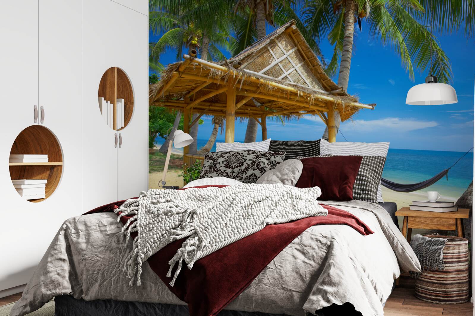 Фотошпалери зручна альтанка на набережній