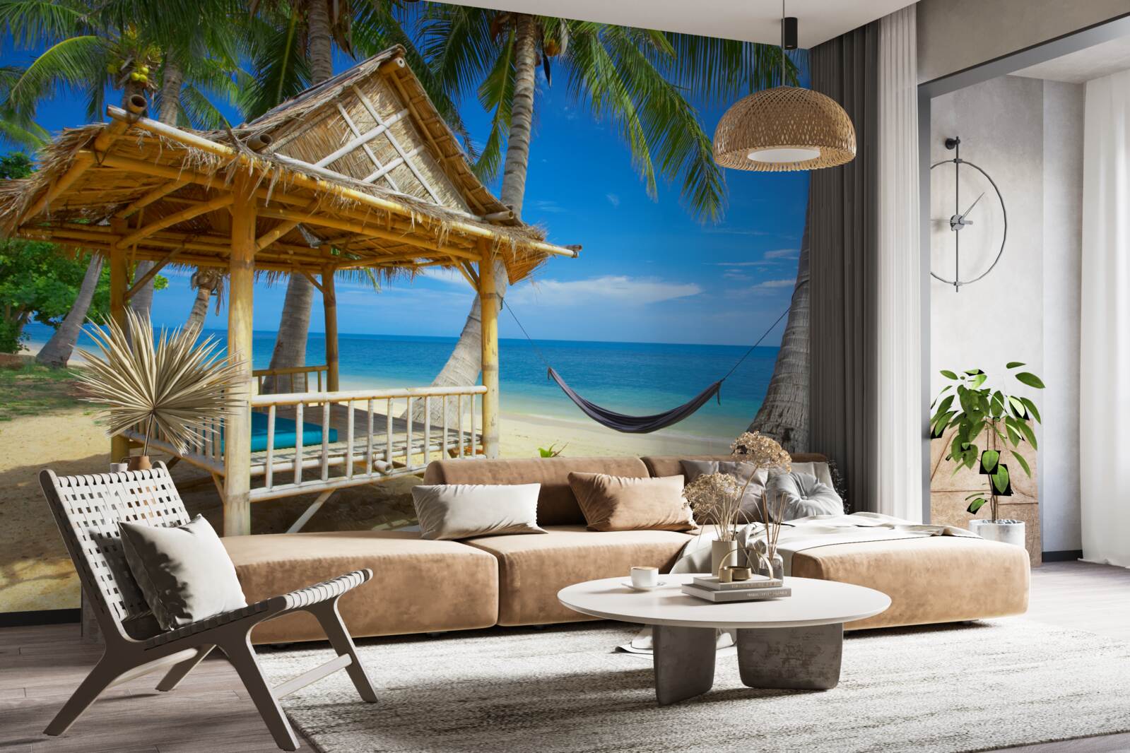 Фотошпалери зручна альтанка на набережній