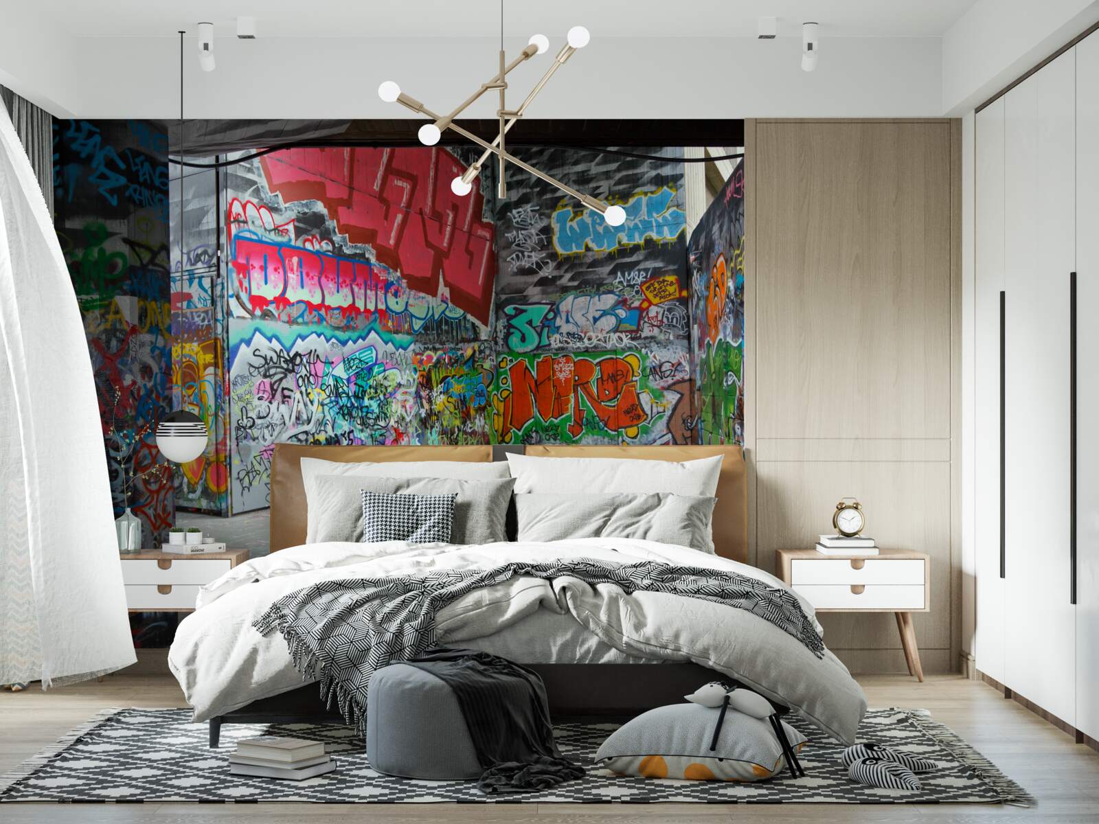 Фотошпалери стіни підземного переходу прикрашають графіті