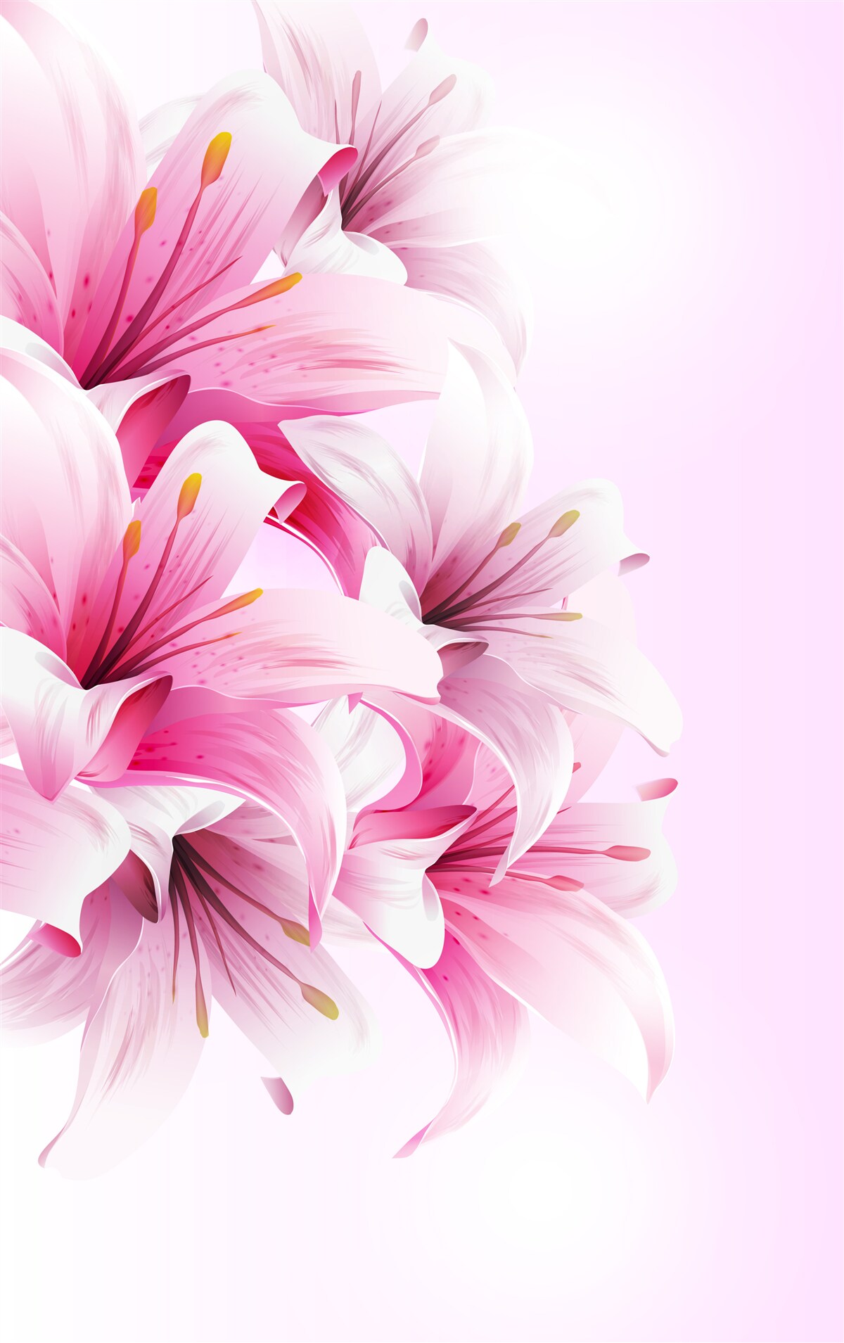 Фотошпалери ніжний букет рожевих альстромерій