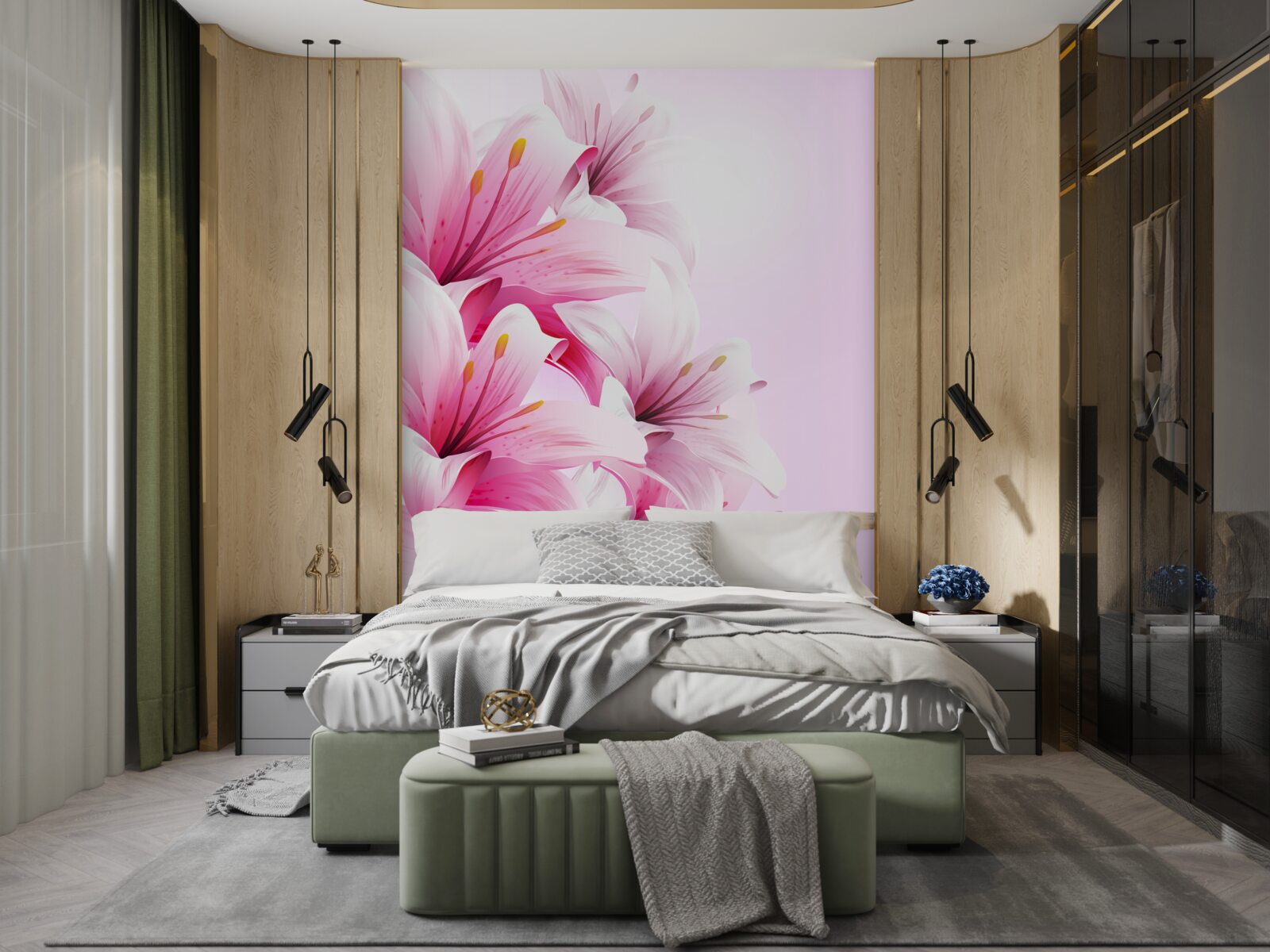 Фотошпалери ніжний букет рожевих альстромерій