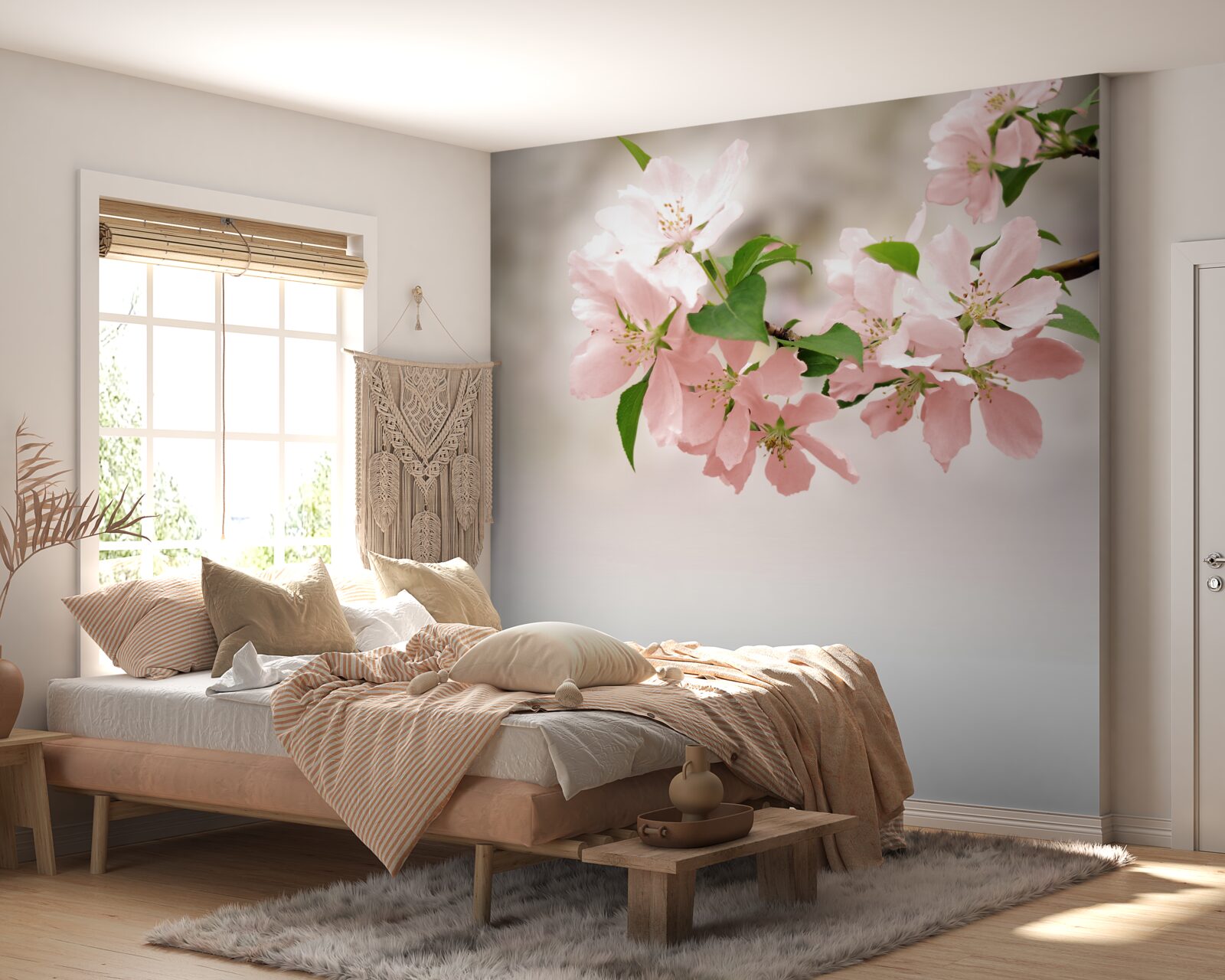 Фотошпалери рожеві квіти сакури