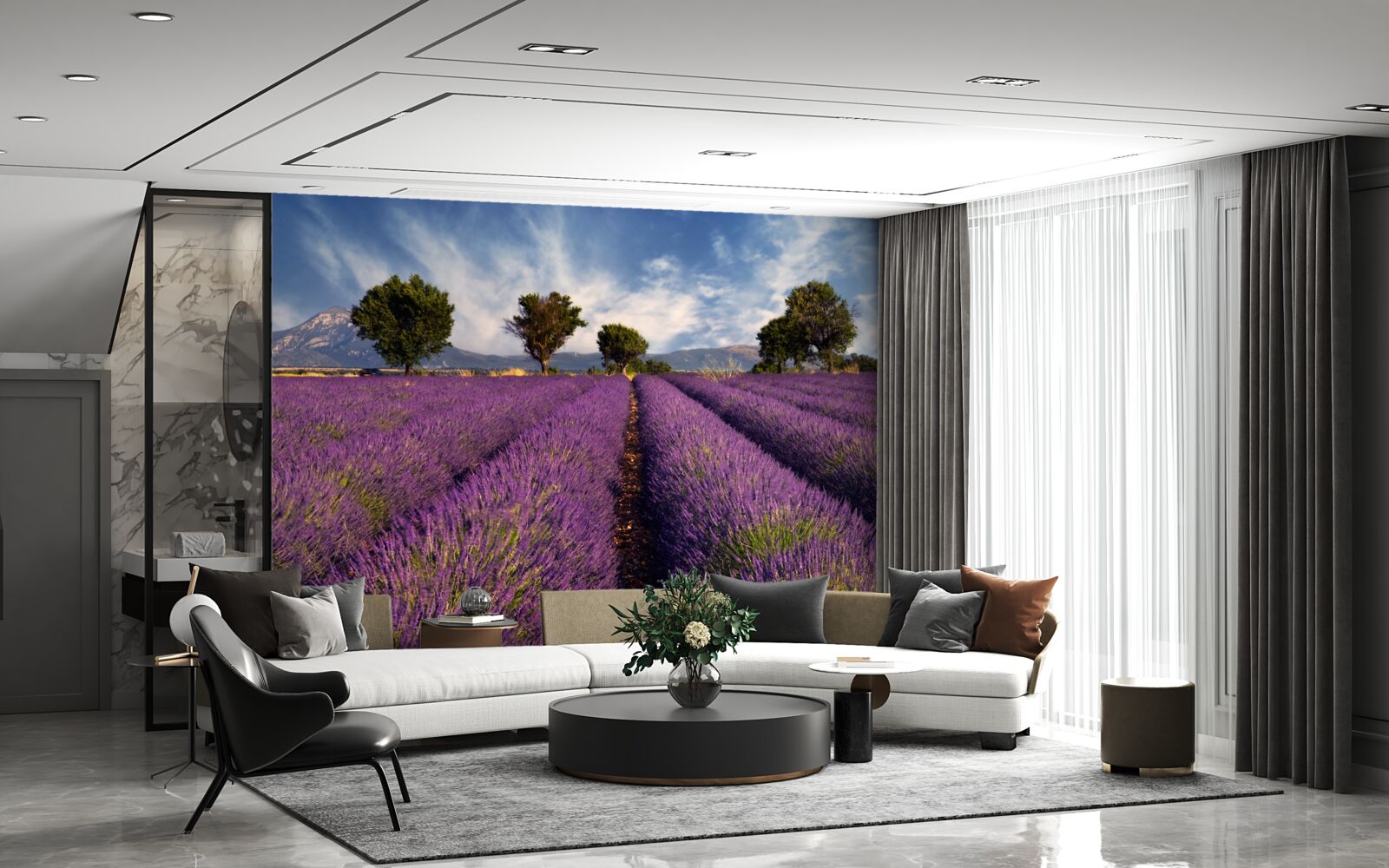 Фотошпалери запашні лавандові поля