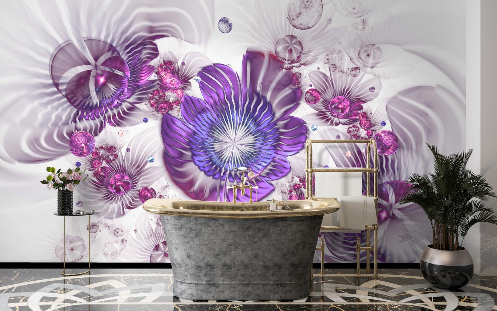 Фотошпалери абстрактні квіткові візерунки