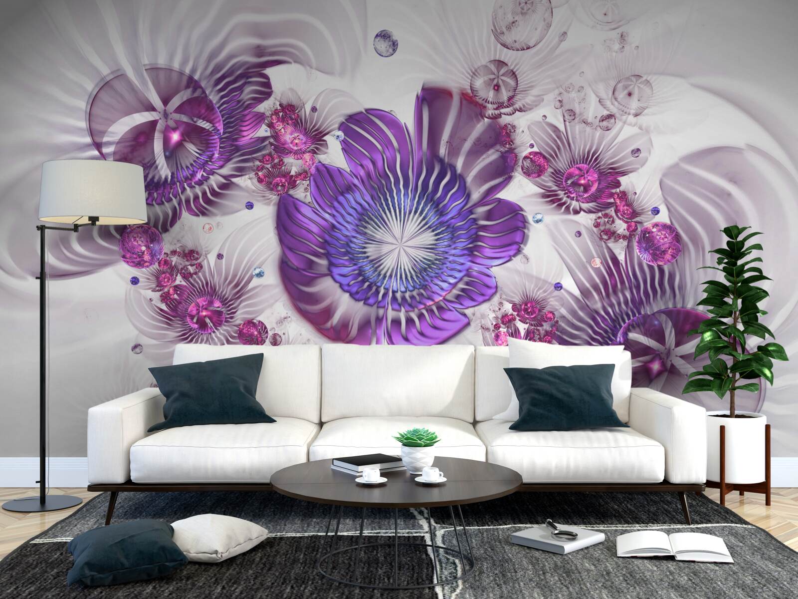 Фотошпалери абстрактні квіткові візерунки