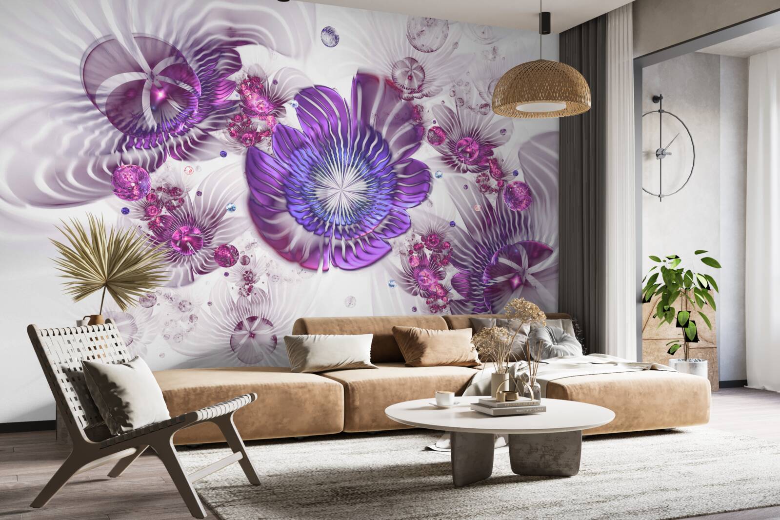 Фотошпалери абстрактні квіткові візерунки