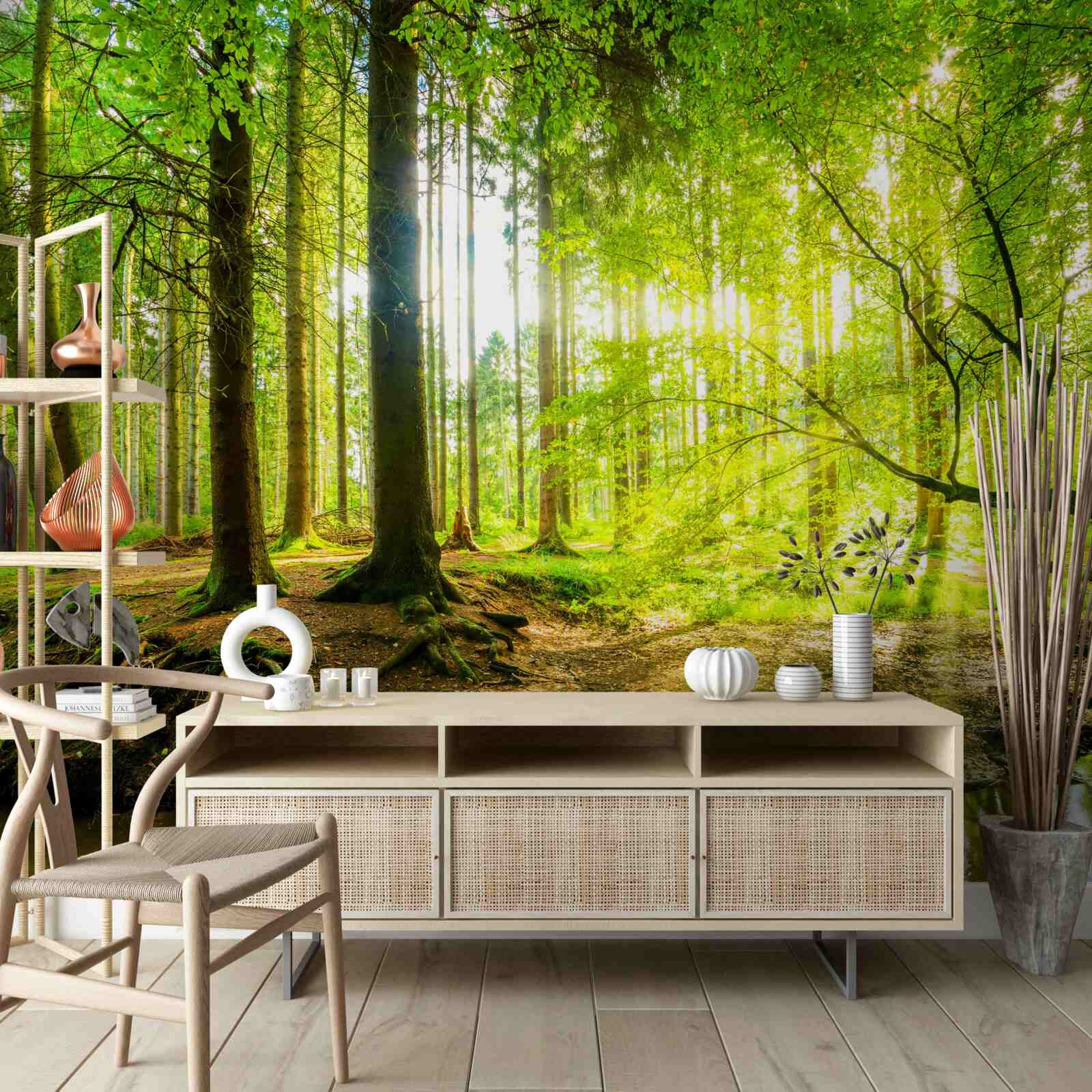 Фотошпалери Сонячні промені пробуджують сплячий ліс