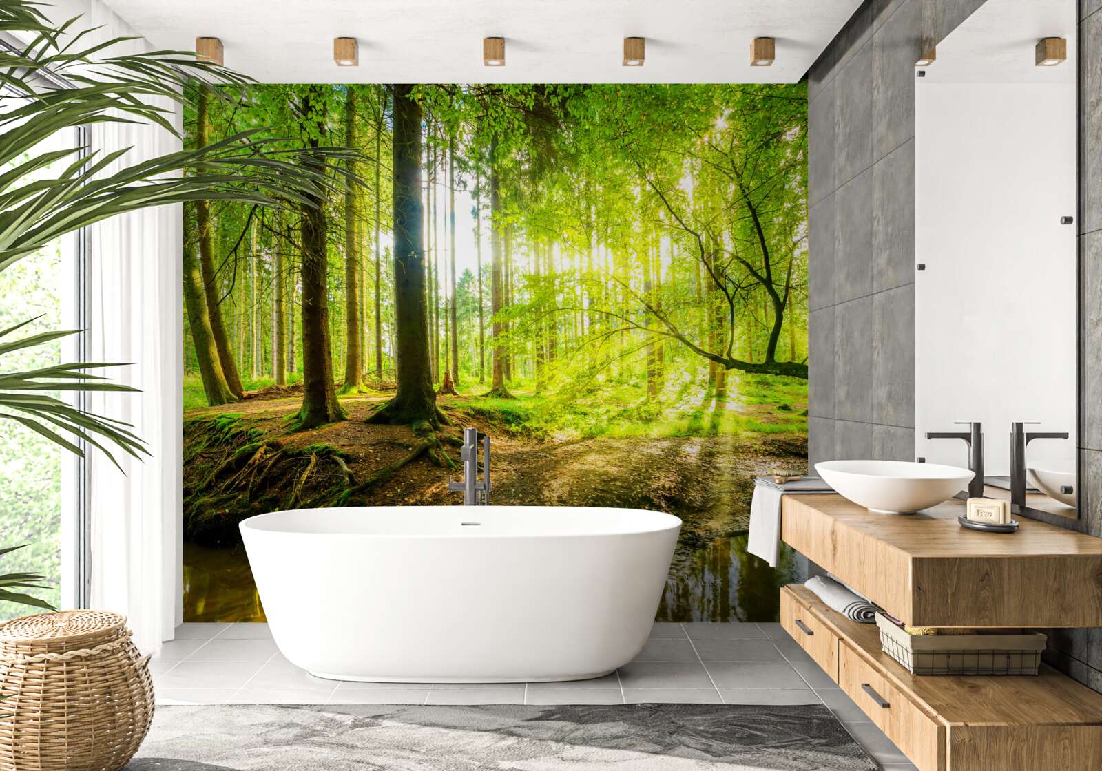 Фотошпалери Сонячні промені пробуджують сплячий ліс