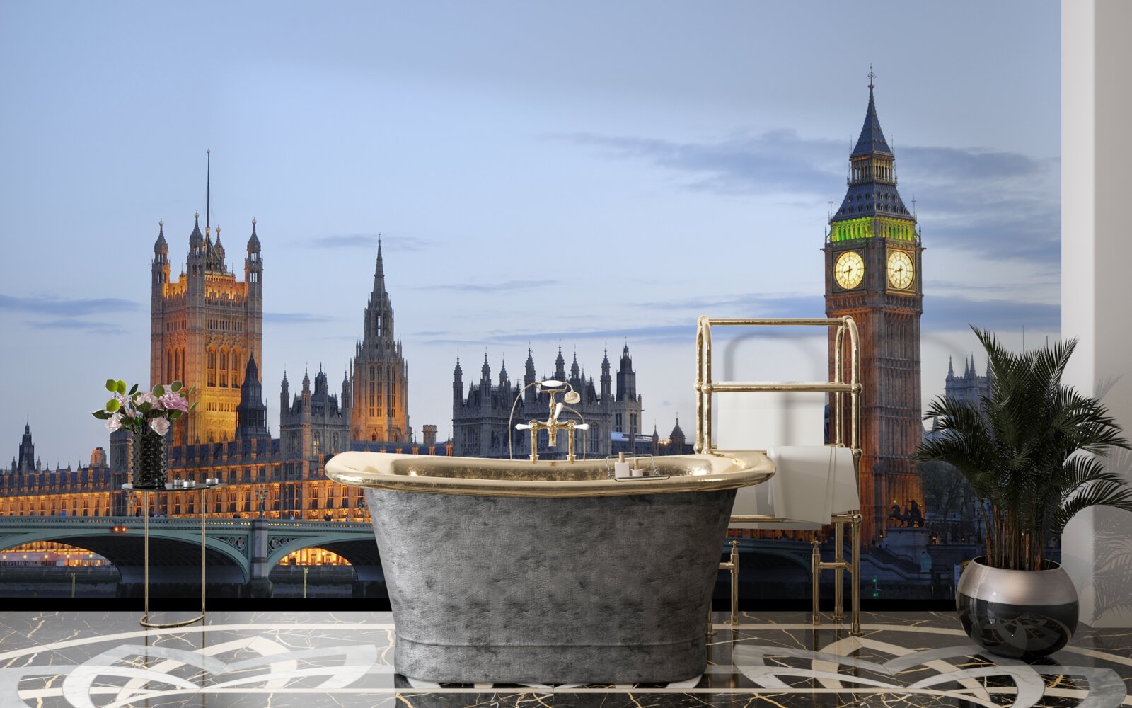 Фотошпалери біг-бен і парламент підсвічені вогнями