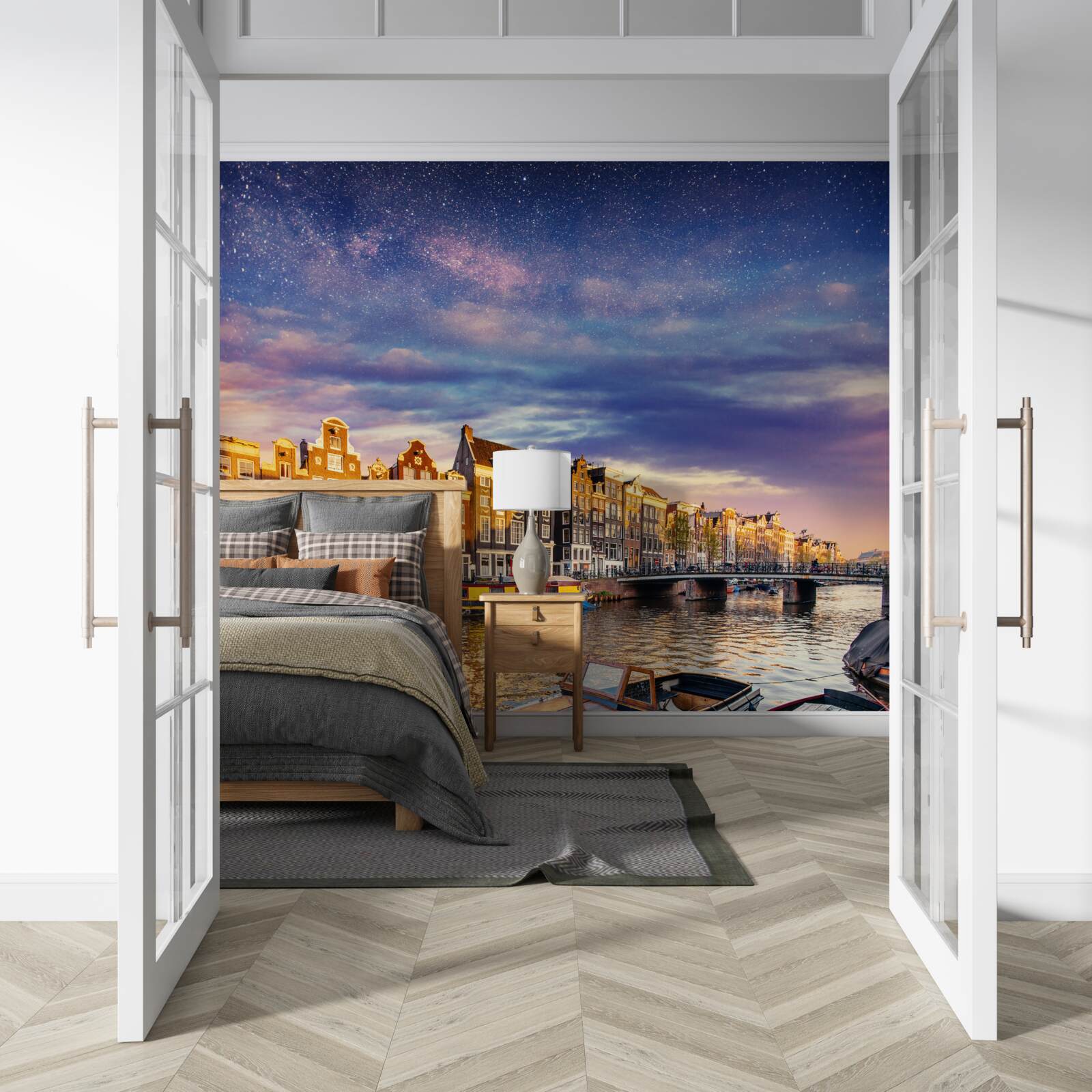 Фотошпалери Світло пробуджує стародавнє місто на березі