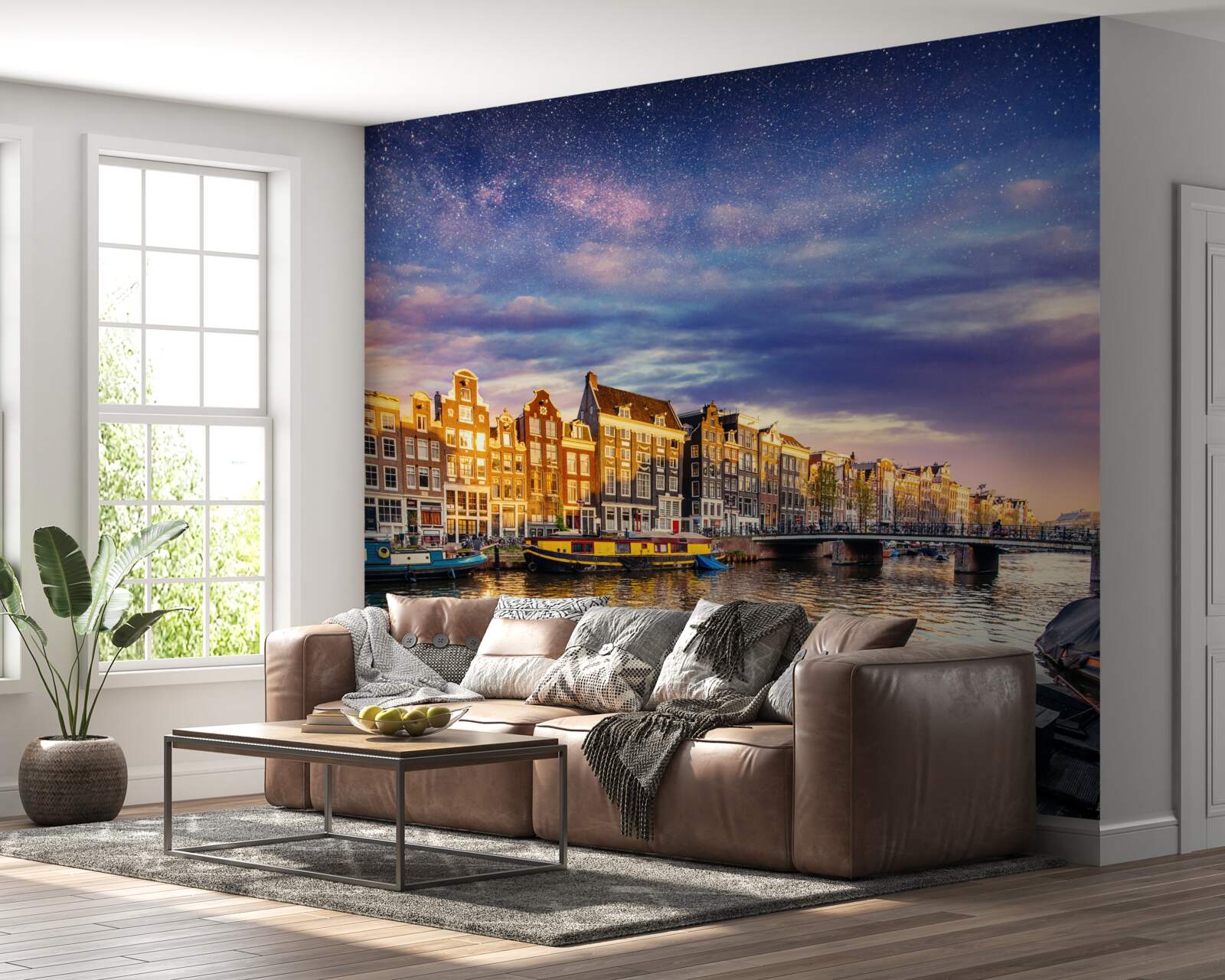 Фотошпалери Світло пробуджує стародавнє місто на березі