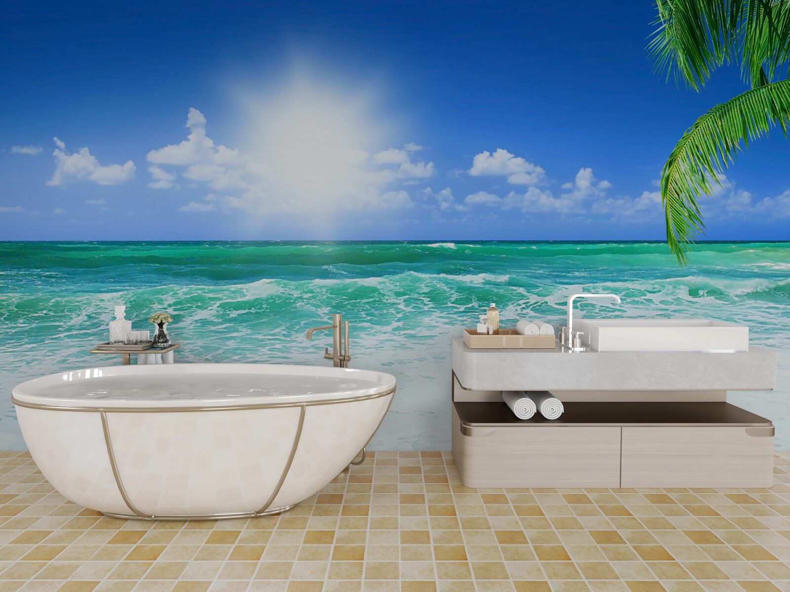 Фотошпалери тропічні припливи вдень