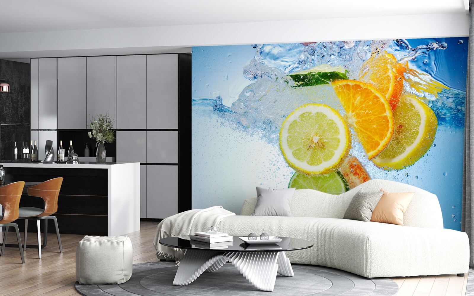 Фотошпалери стиглі цитрусові у воді