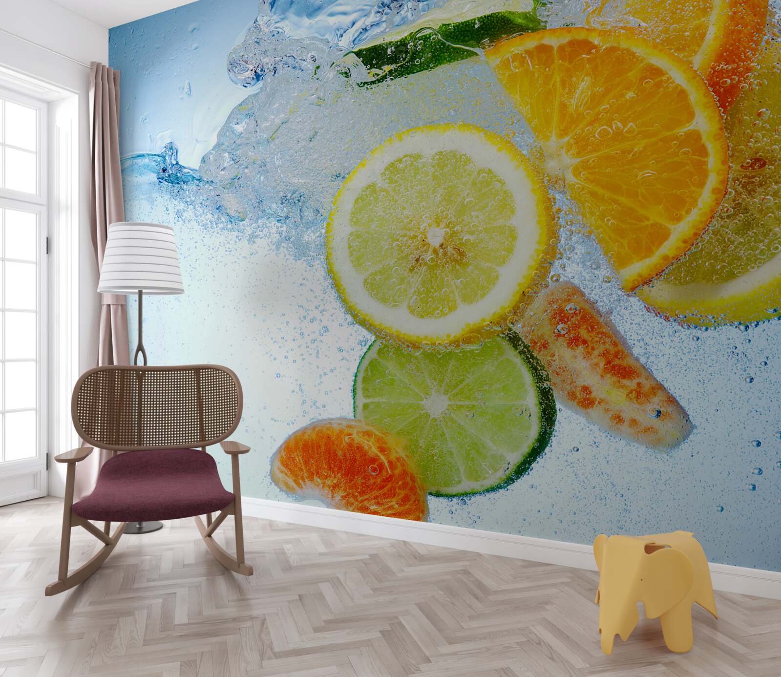 Фотошпалери стиглі цитрусові у воді