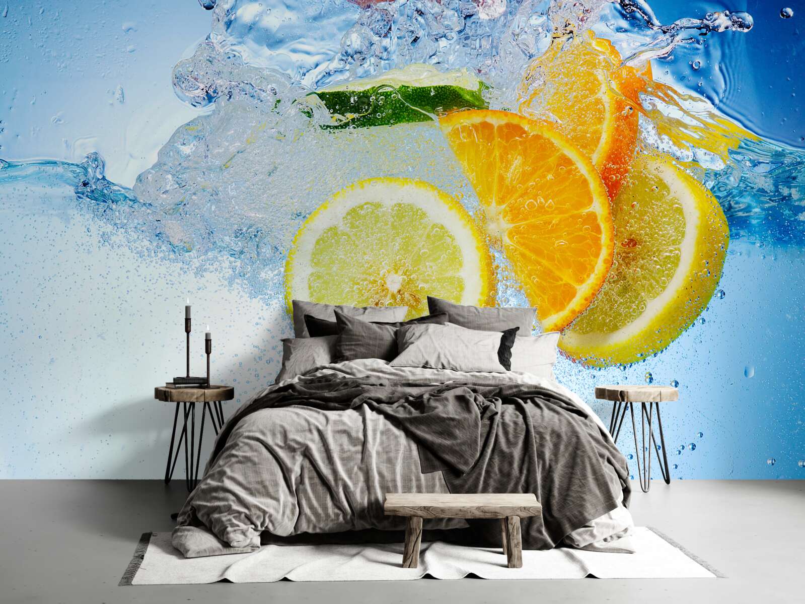 Фотошпалери стиглі цитрусові у воді