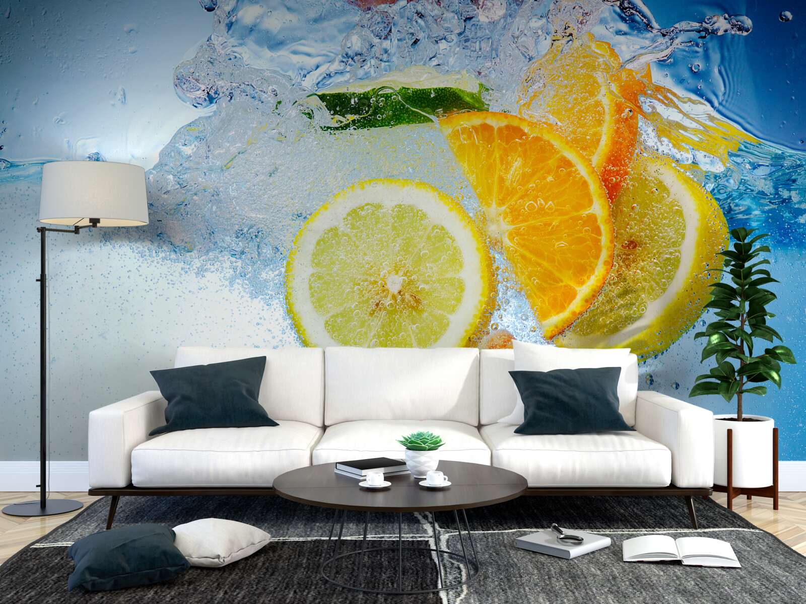 Фотошпалери стиглі цитрусові у воді