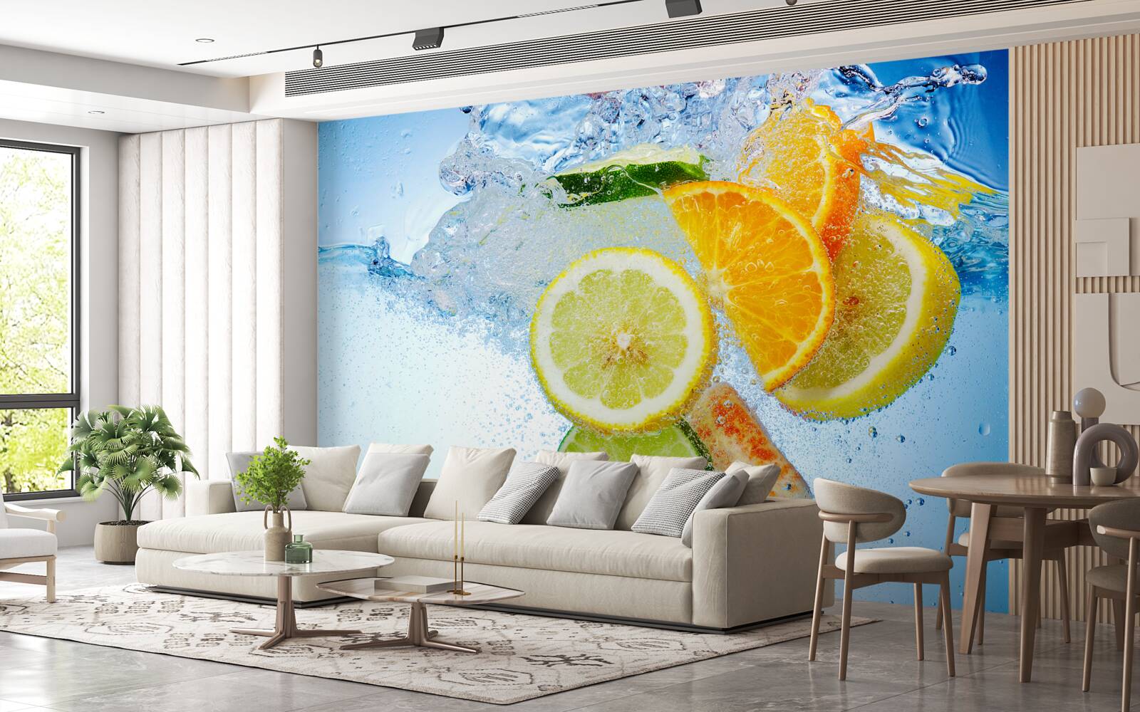 Фотошпалери стиглі цитрусові у воді