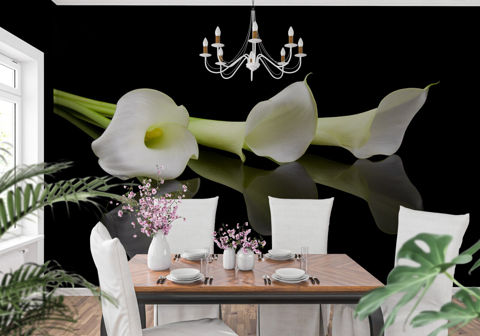 Фотошпалери віддзеркалення кали у воді