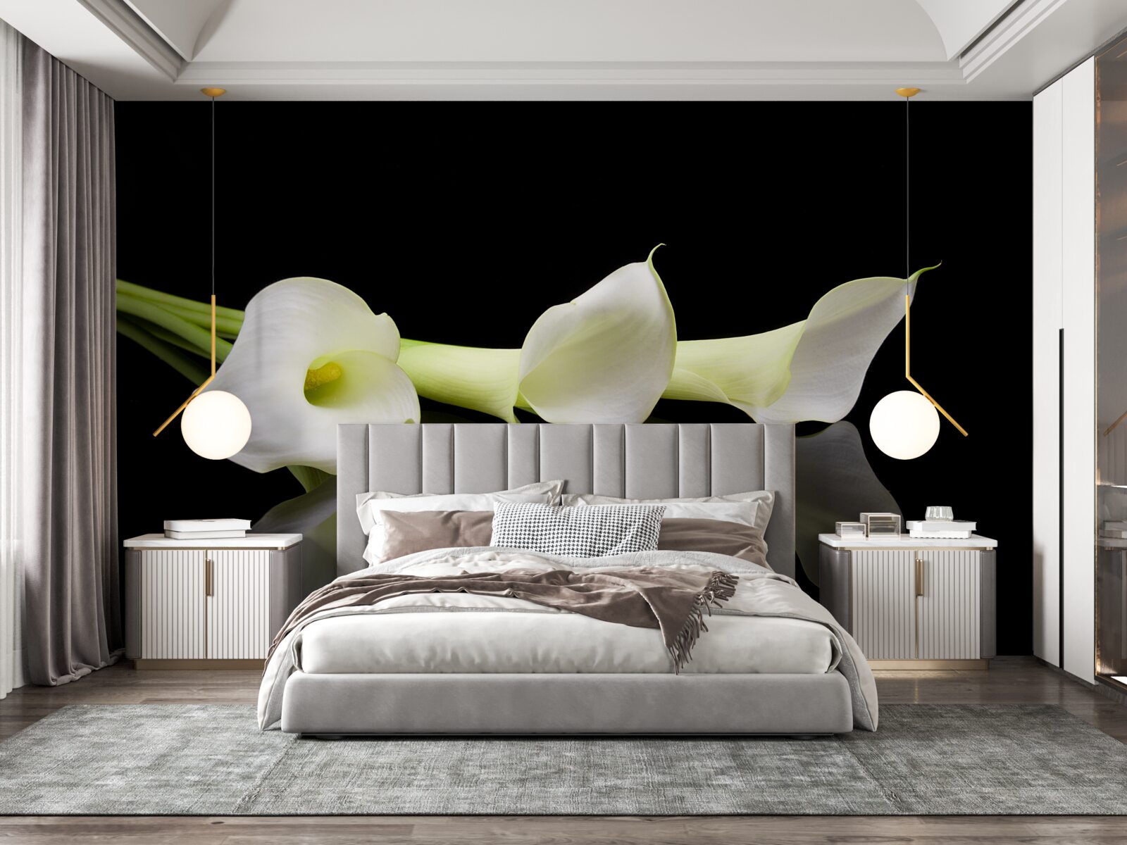 Фотошпалери віддзеркалення кали у воді