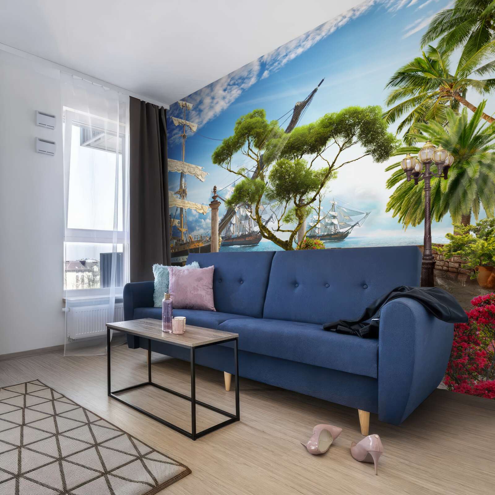 Фотошпалери доріжка до річки та набережна