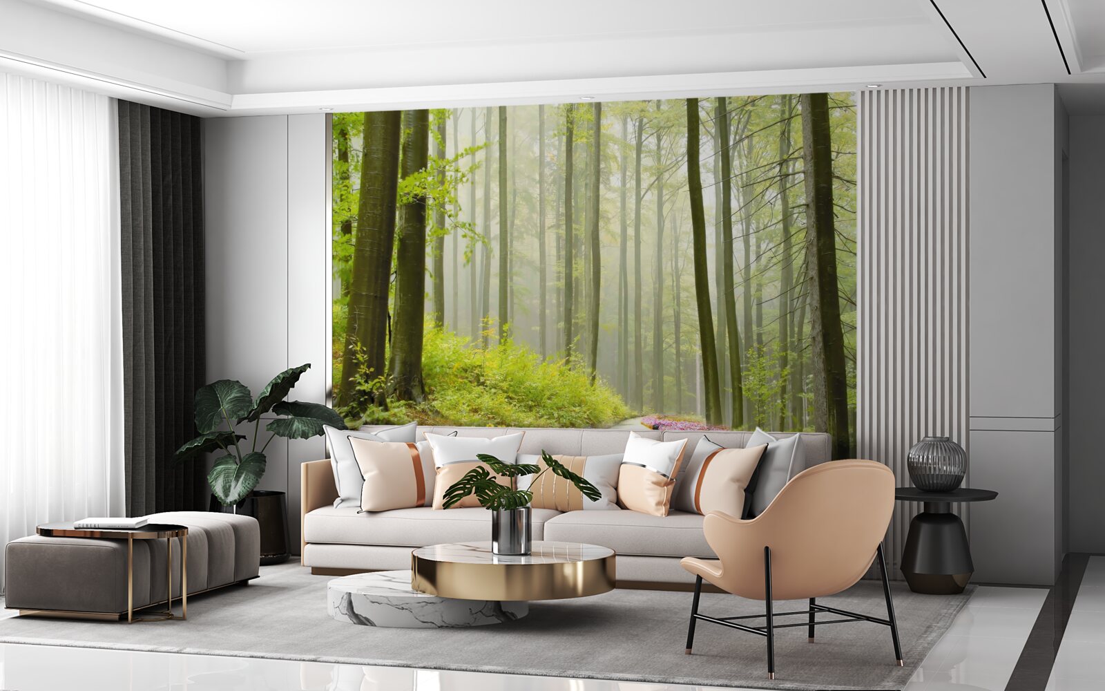 Фотошпалери трохи туману у витонченому лісі