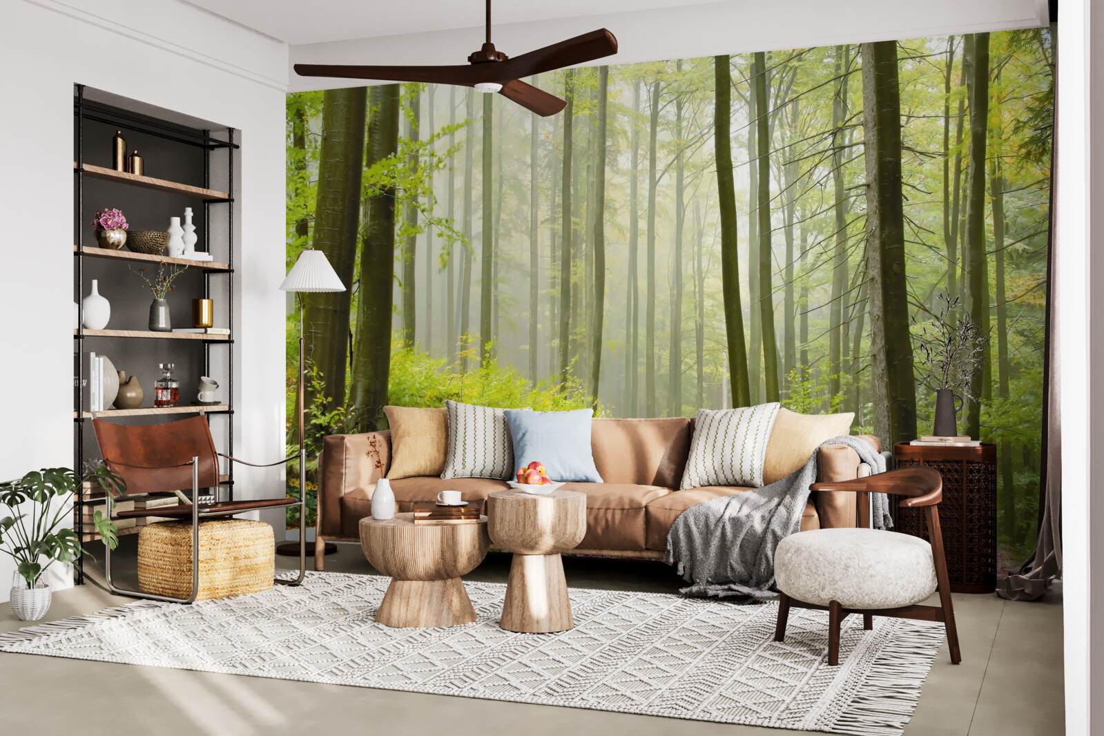 Фотошпалери трохи туману у витонченому лісі