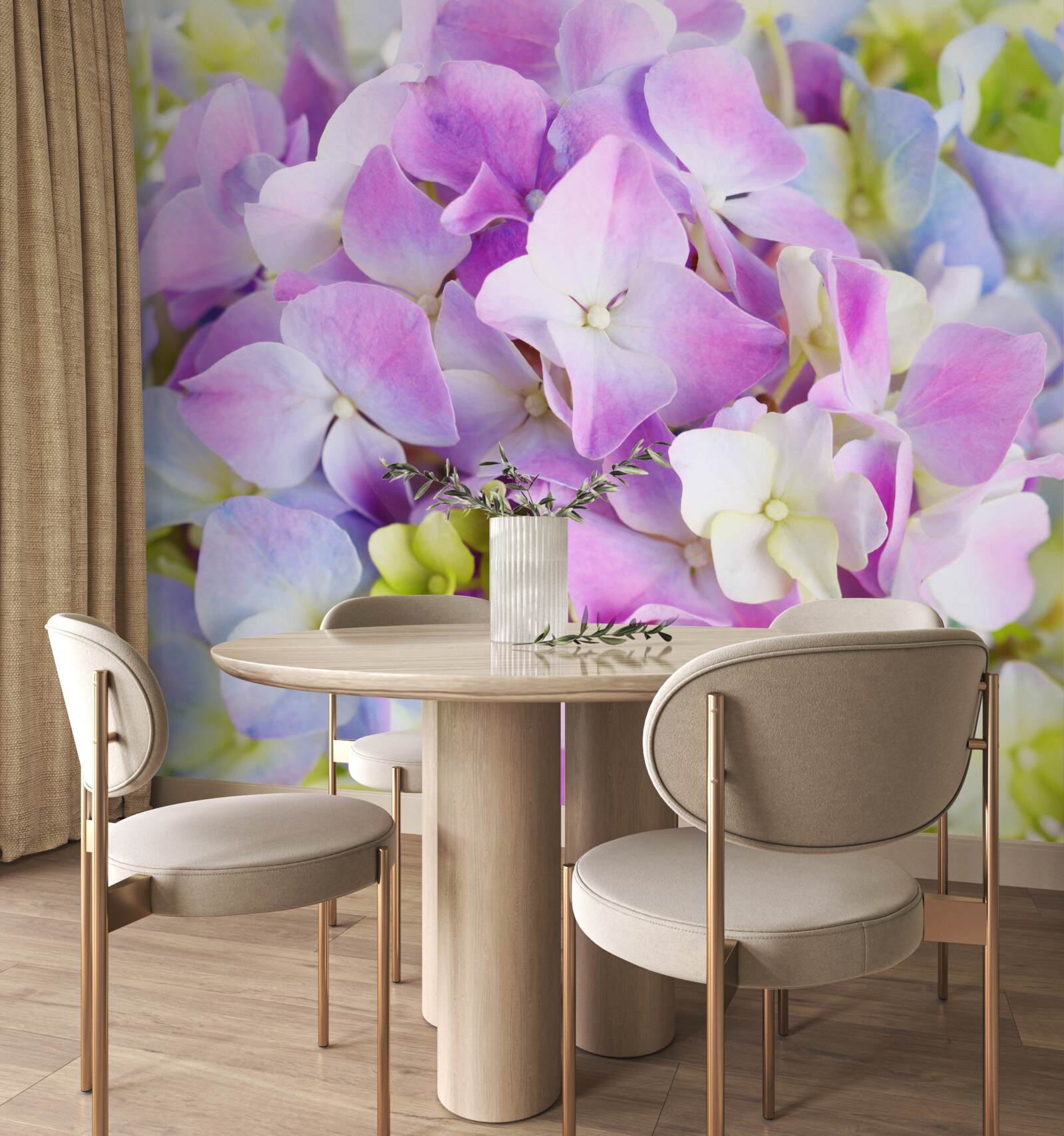 Фотошпалери букет насичених гортензій