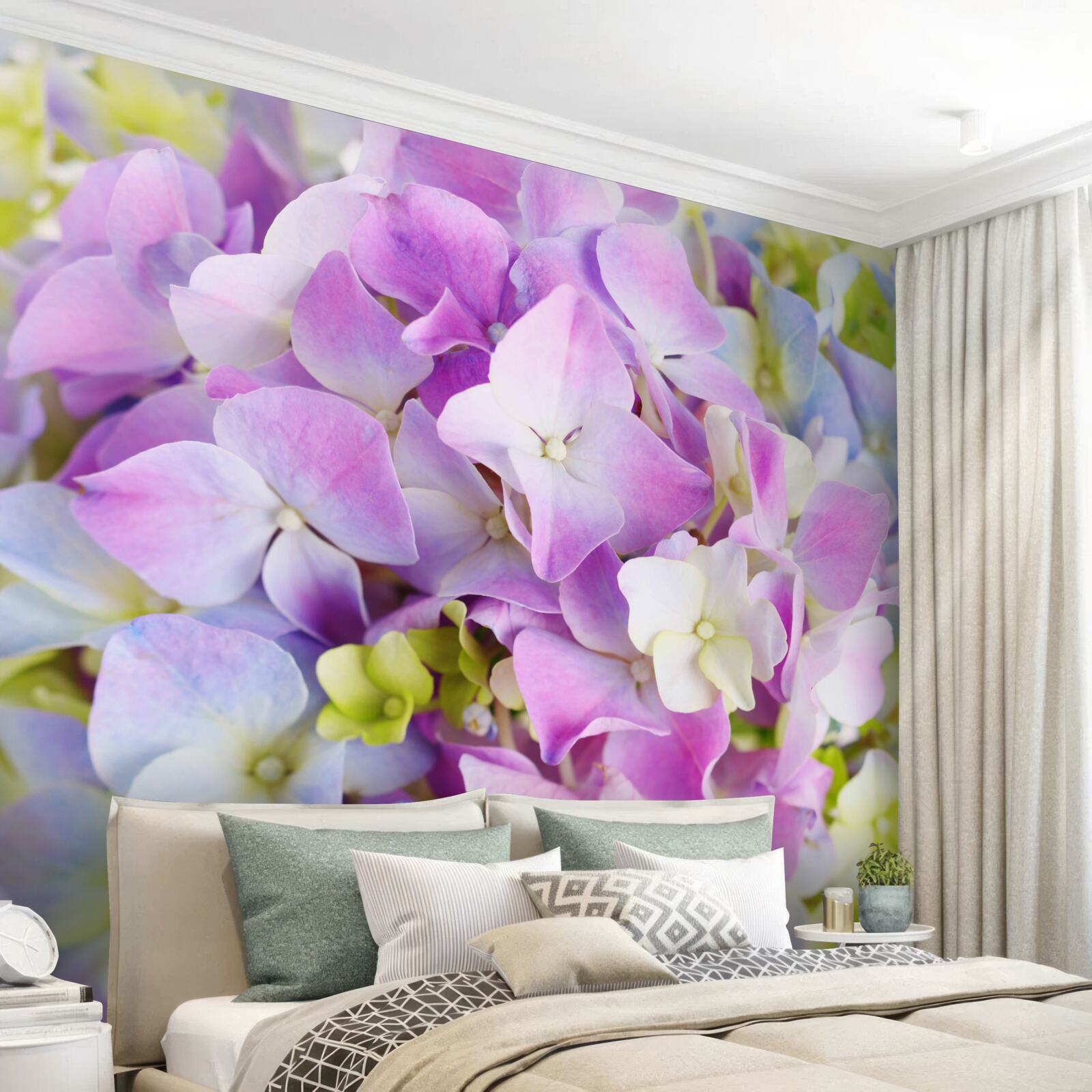 Фотошпалери букет насичених гортензій