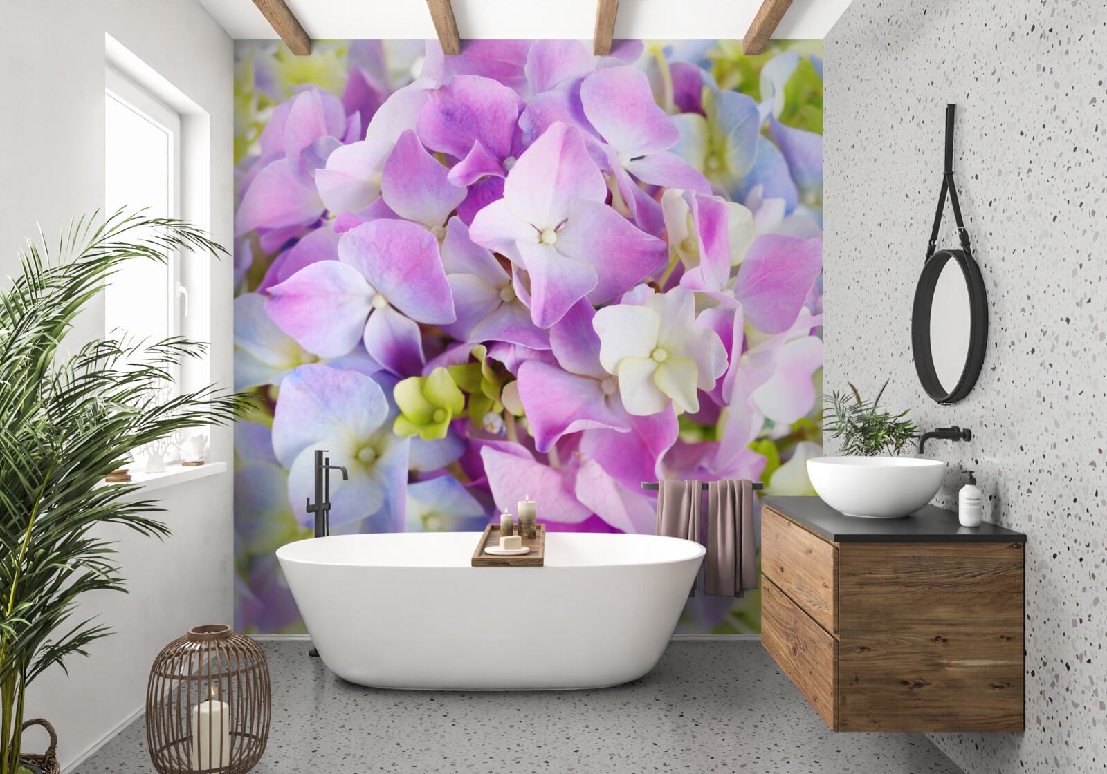 Фотошпалери букет насичених гортензій