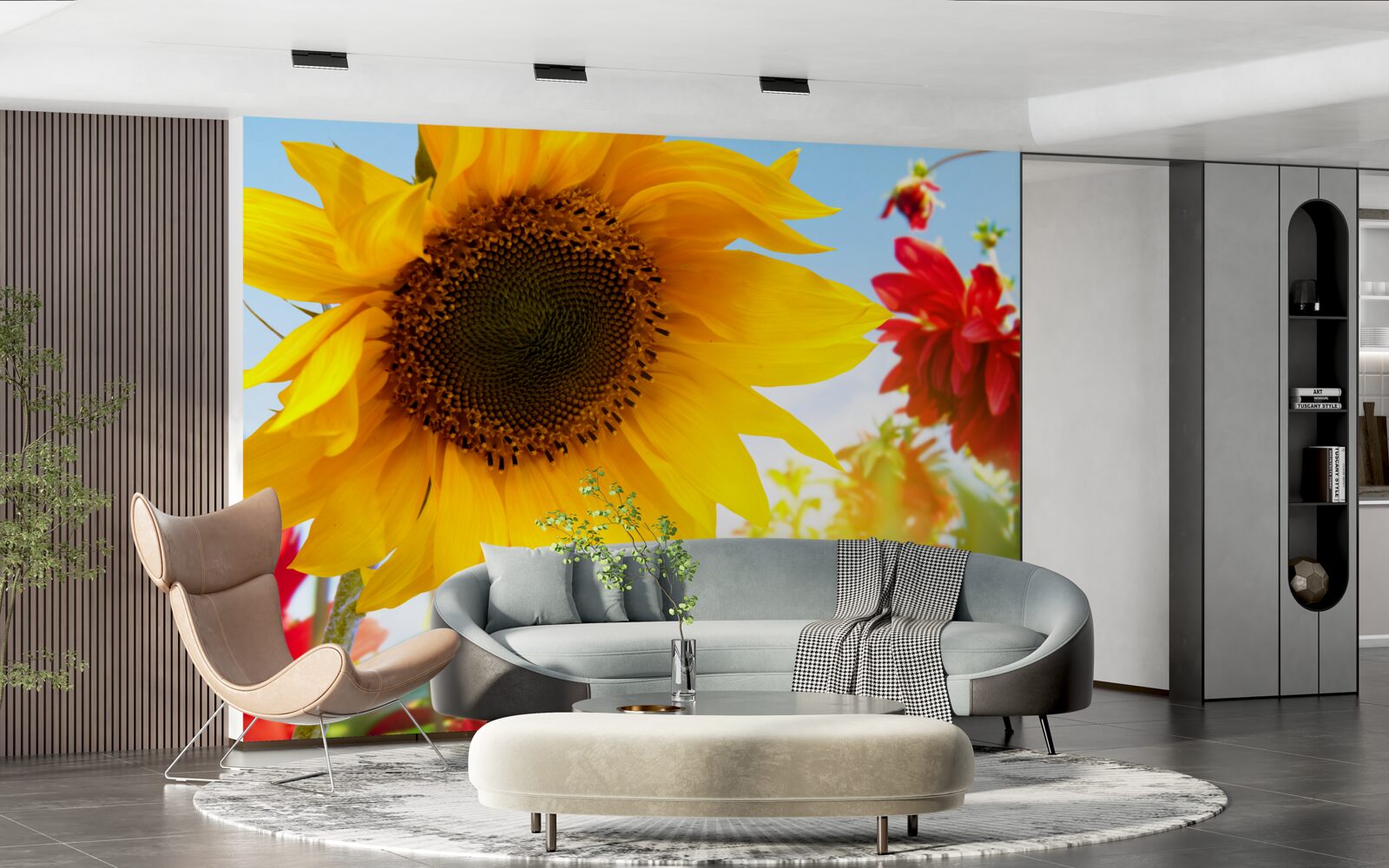 Фотошпалери сонячний соняшник у сонячний день